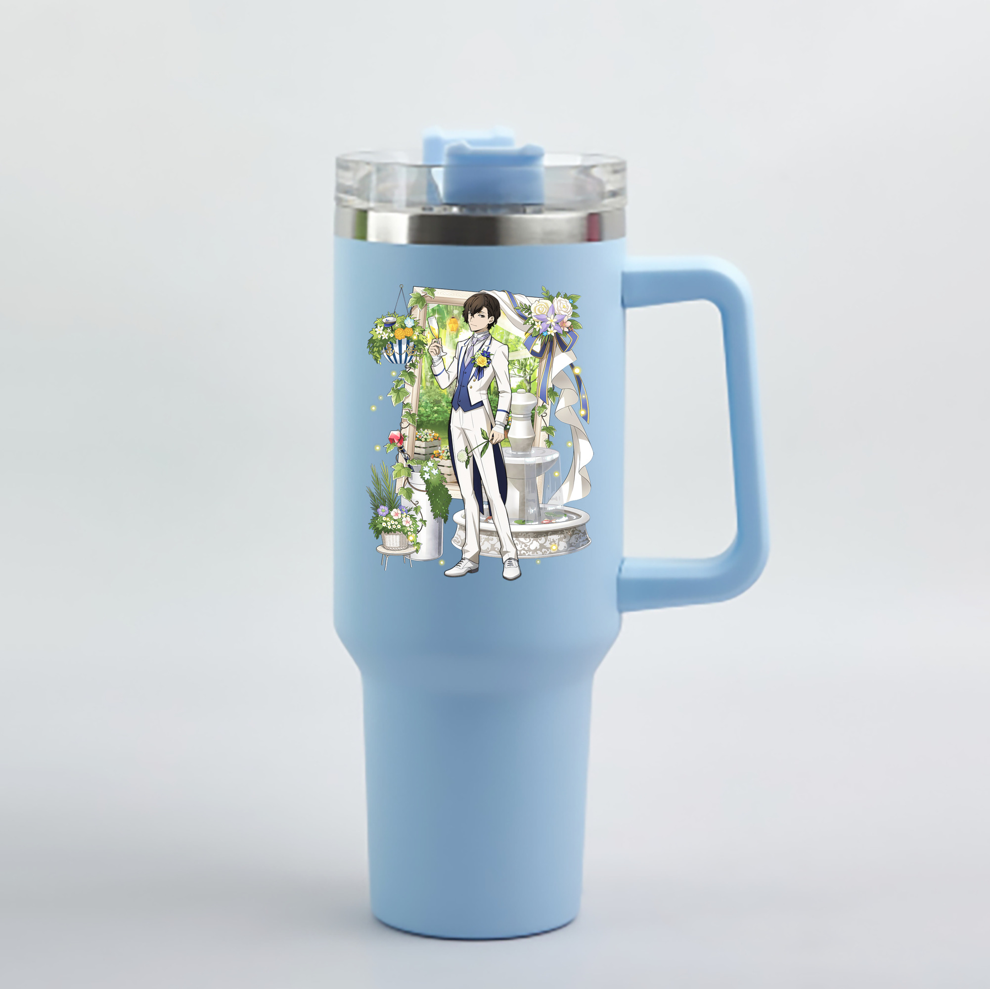 （画像用） 文豪ストレイドッグス Bungo Stray Dogs 1200mL車用タンブラー - クリスタルステッカー（プラスチックストロー付き）