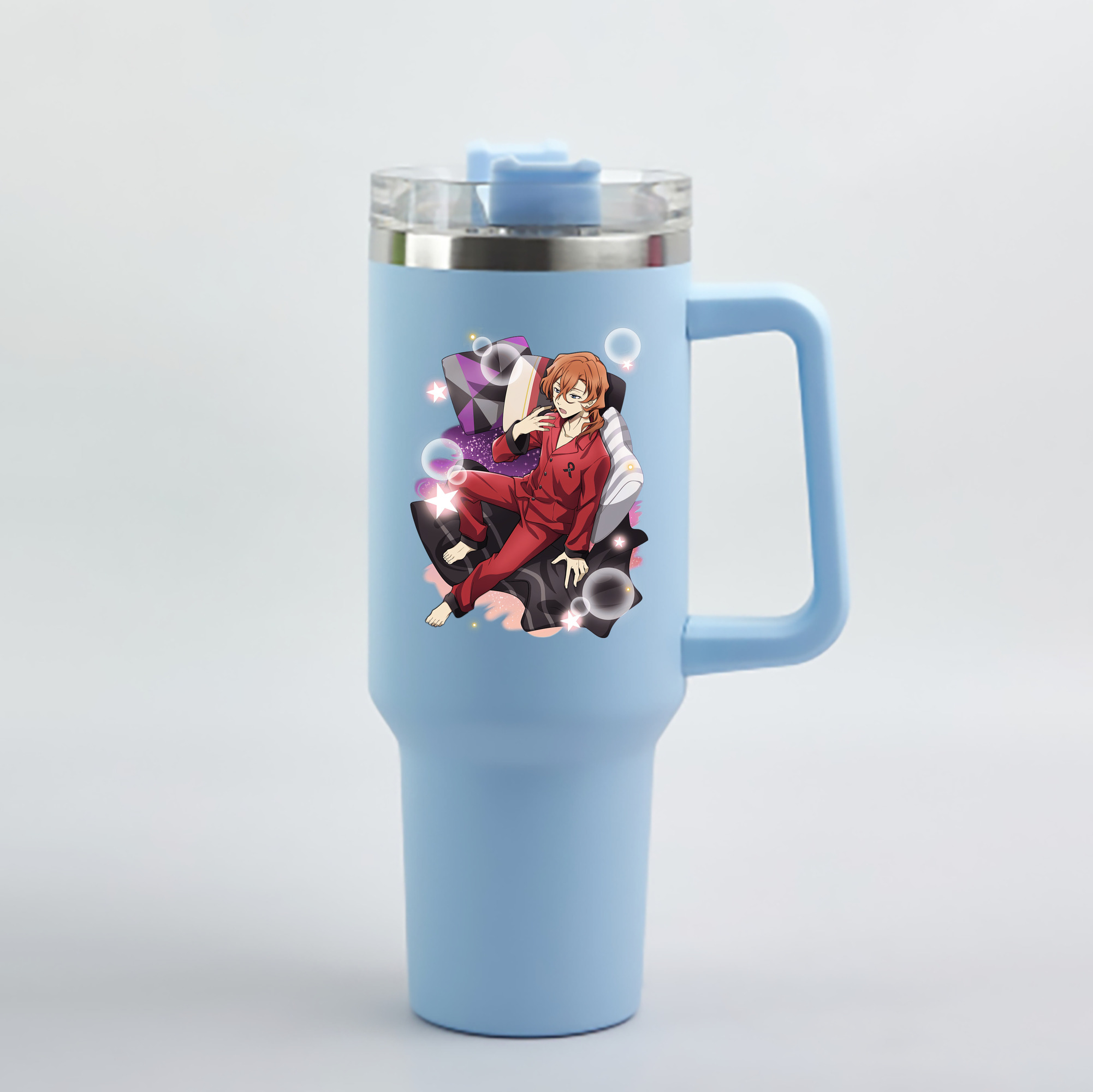 （画像用） 文豪ストレイドッグス Bungo Stray Dogs 1200mL車用タンブラー - クリスタルステッカー（プラスチックストロー付き）