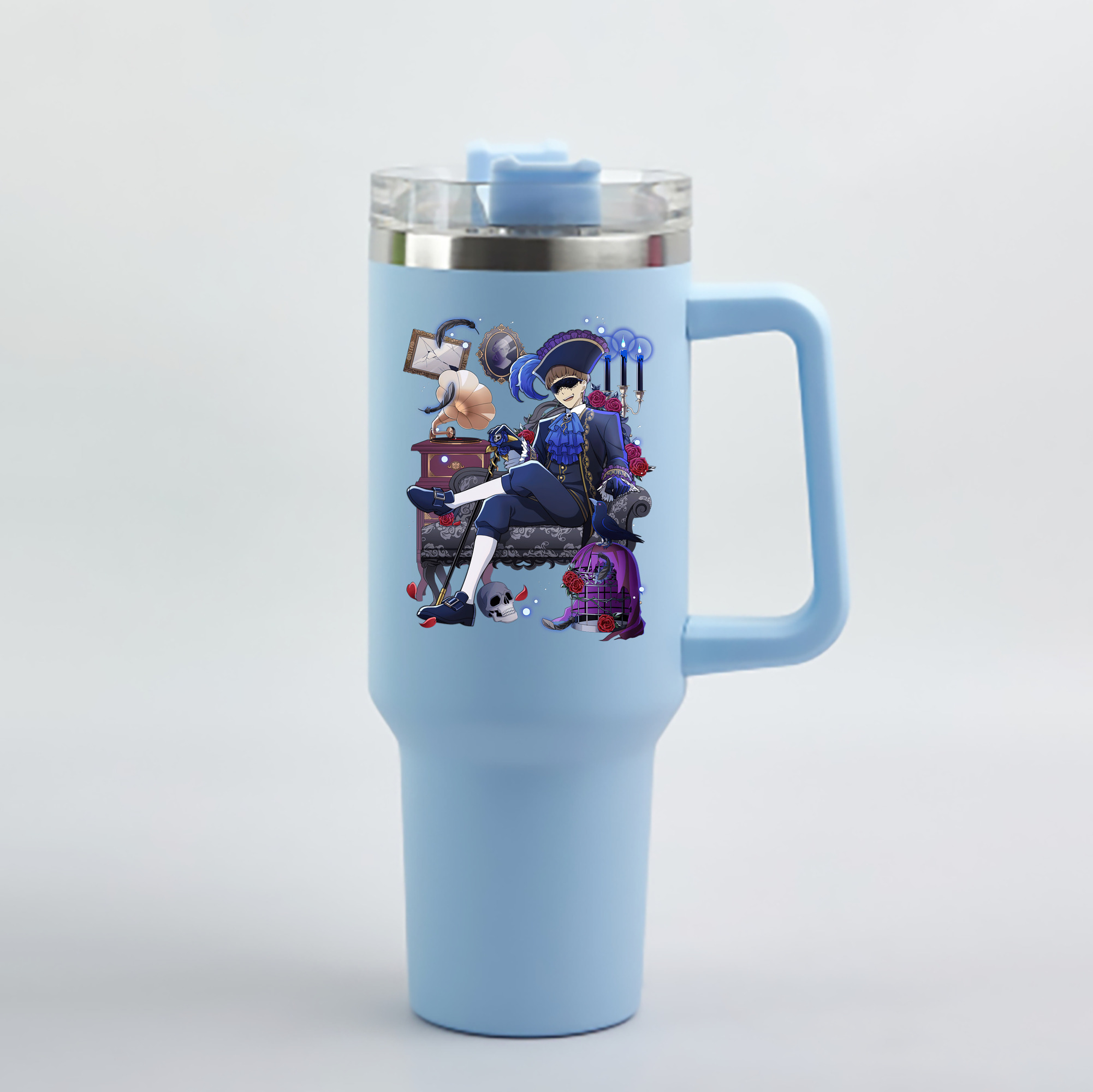 （画像用） 文豪ストレイドッグス Bungo Stray Dogs 1200mL車用タンブラー - クリスタルステッカー（プラスチックストロー付き）