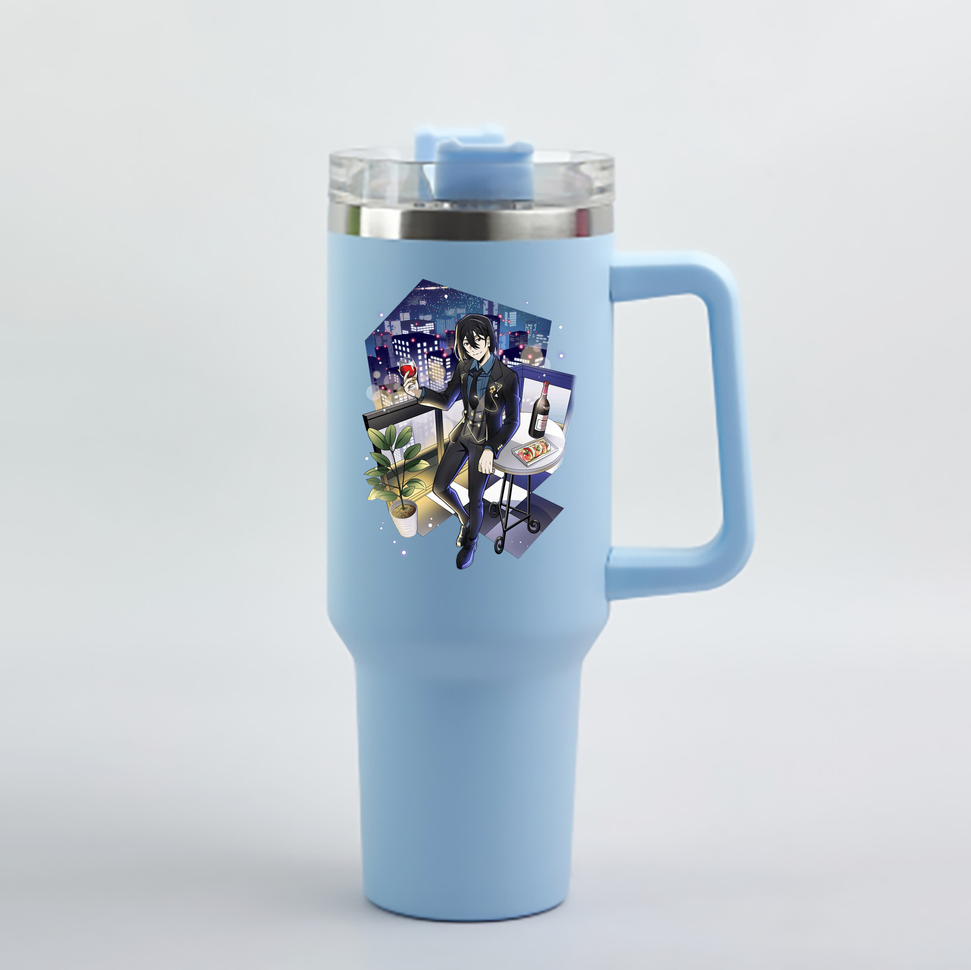 （画像用） 文豪ストレイドッグス Bungo Stray Dogs 1200mL車用タンブラー - クリスタルステッカー（プラスチックストロー付き）