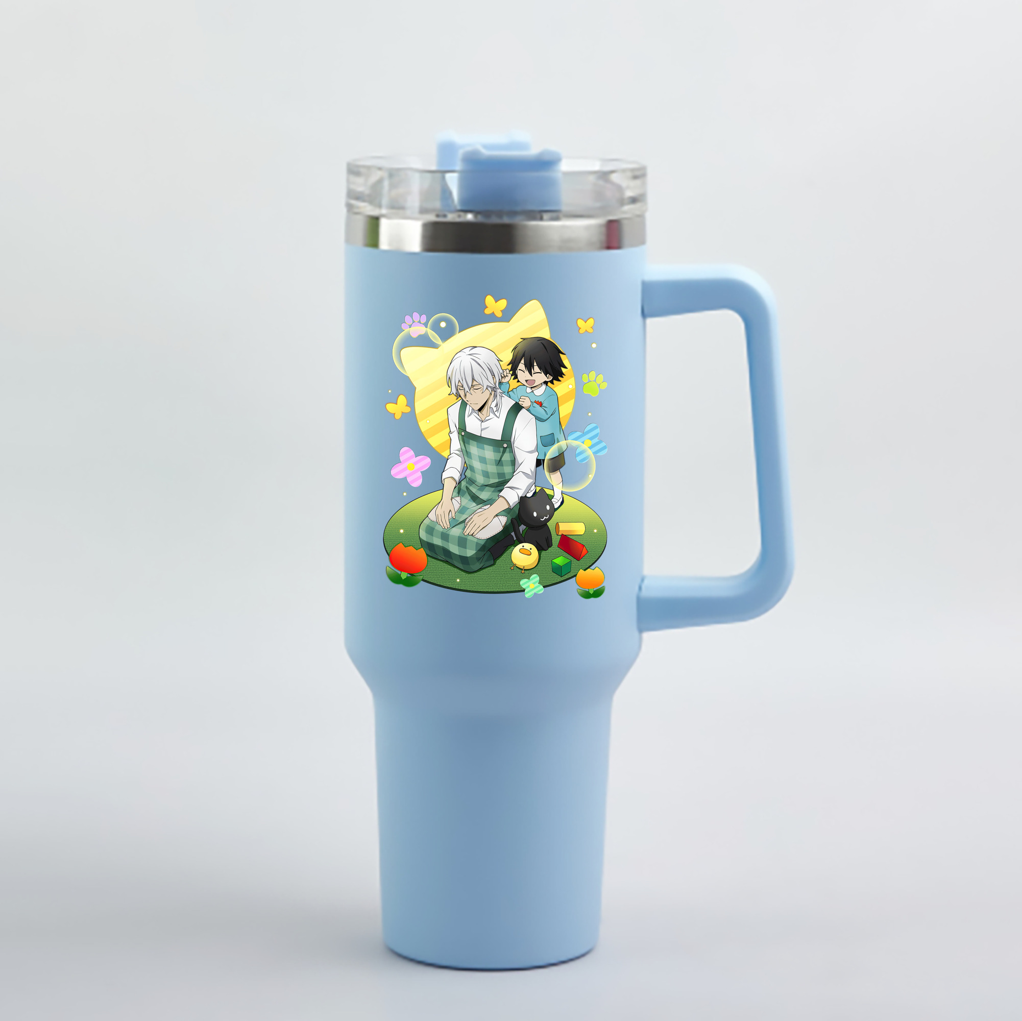 （画像用） 文豪ストレイドッグス Bungo Stray Dogs 1200mL車用タンブラー - クリスタルステッカー（プラスチックストロー付き）
