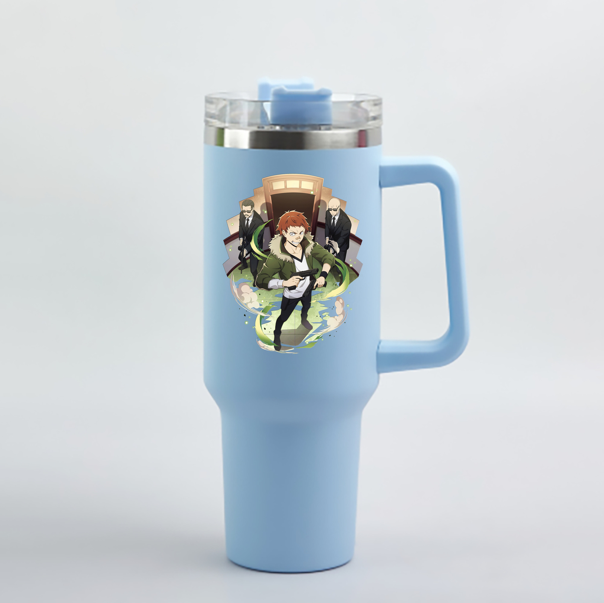 （画像用） 文豪ストレイドッグス Bungo Stray Dogs 1200mL車用タンブラー - クリスタルステッカー（プラスチックストロー付き）