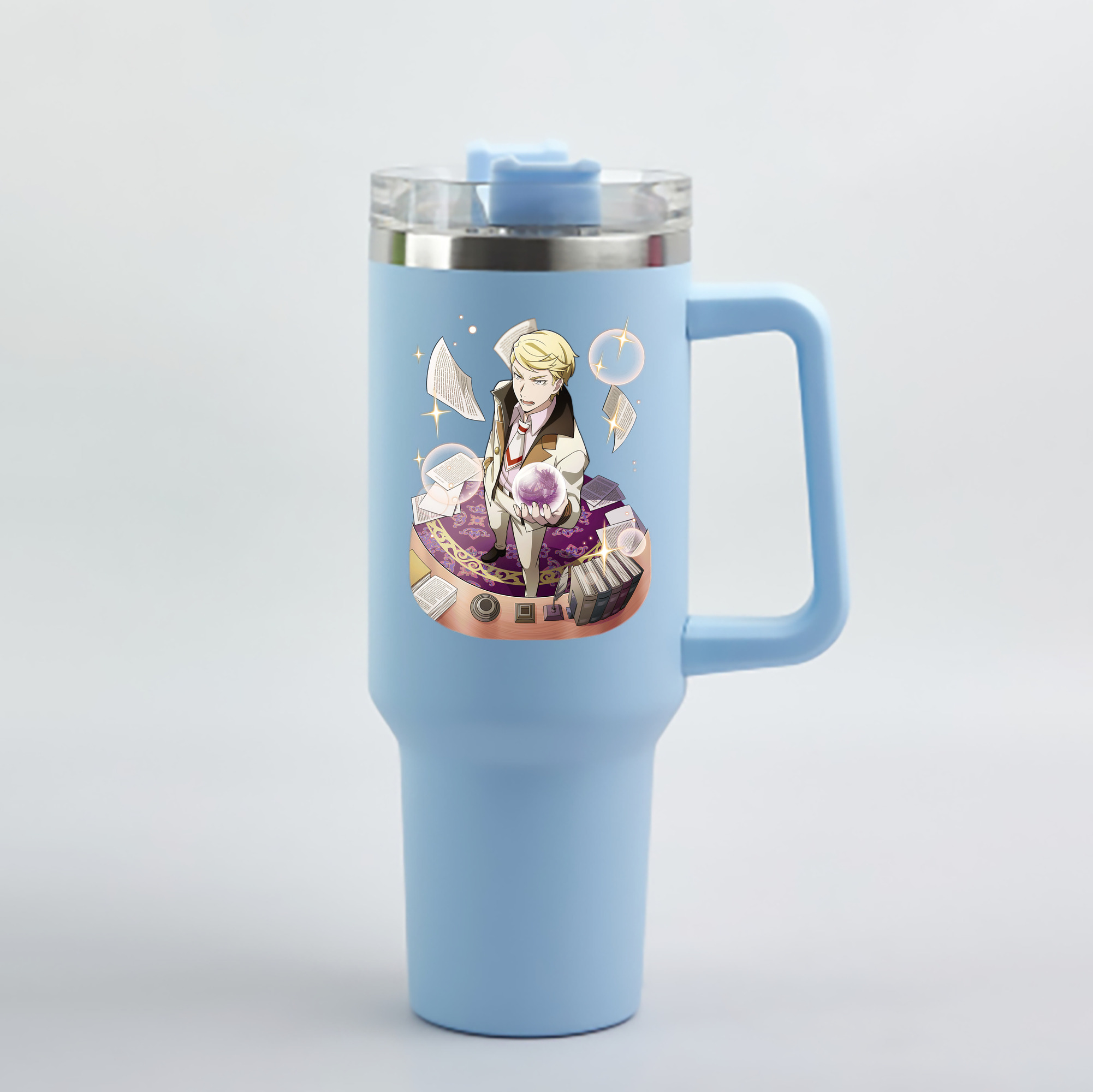 （画像用） 文豪ストレイドッグス Bungo Stray Dogs 1200mL車用タンブラー - クリスタルステッカー（プラスチックストロー付き）