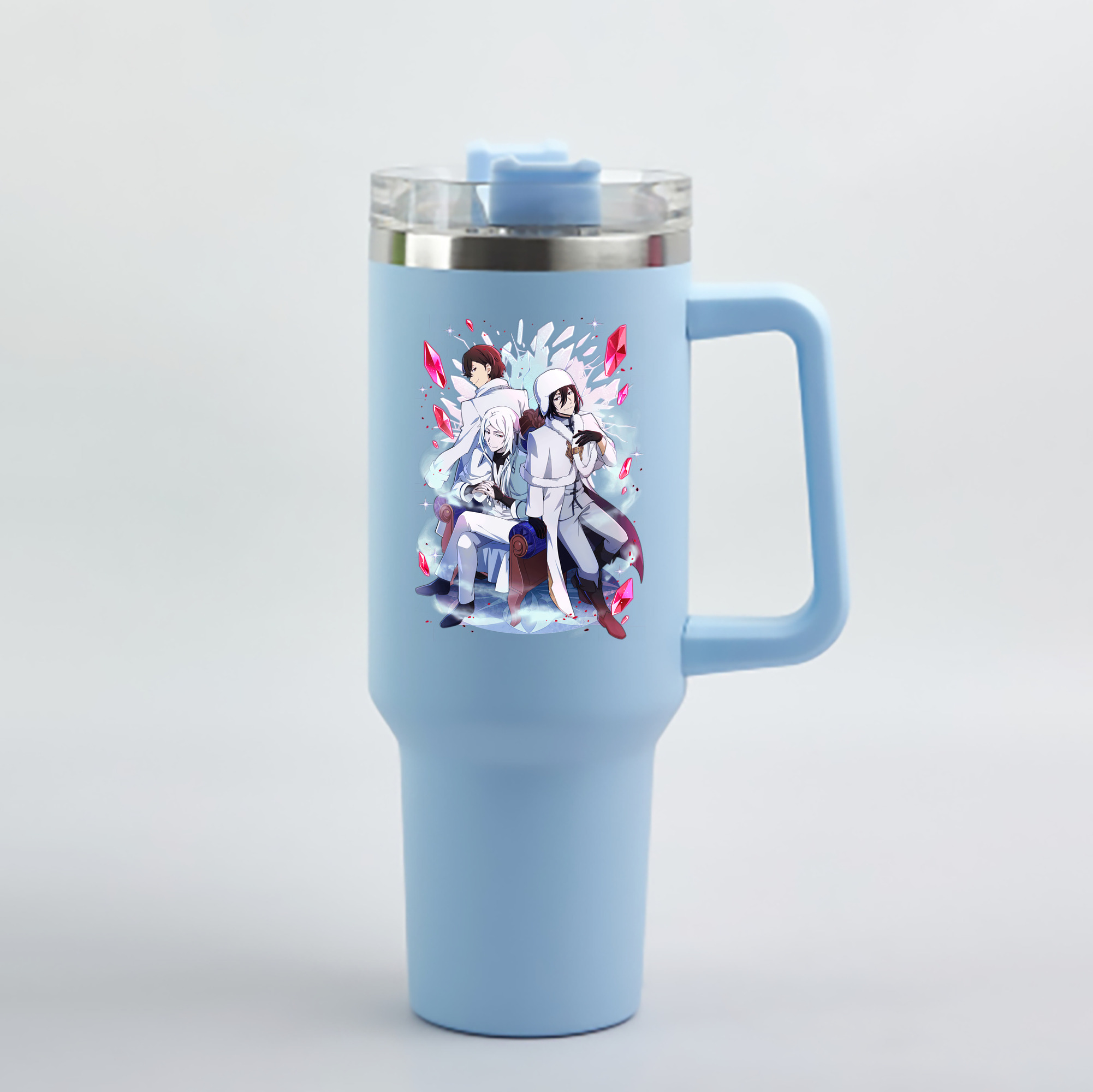 （画像用） 文豪ストレイドッグス Bungo Stray Dogs 1200mL車用タンブラー - クリスタルステッカー（プラスチックストロー付き）