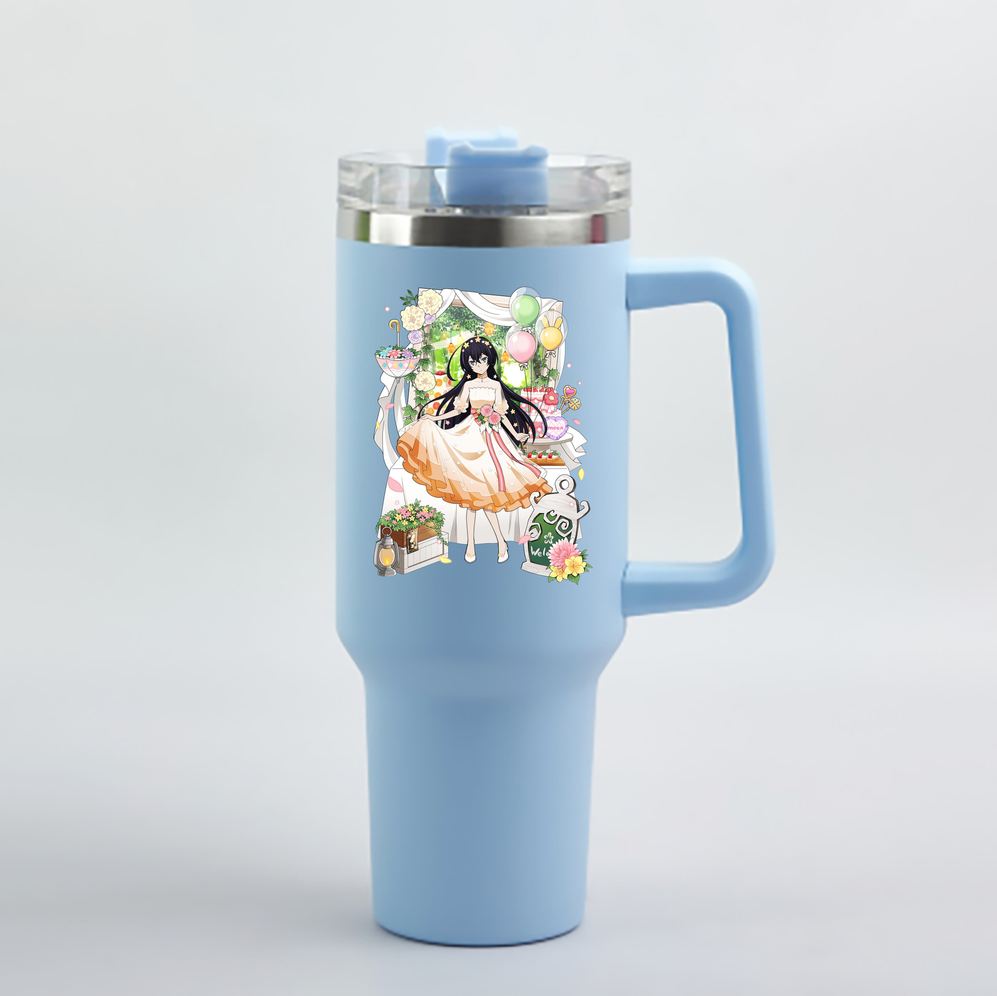 （画像用） 文豪ストレイドッグス Bungo Stray Dogs 1200mL車用タンブラー - クリスタルステッカー（プラスチックストロー付き）