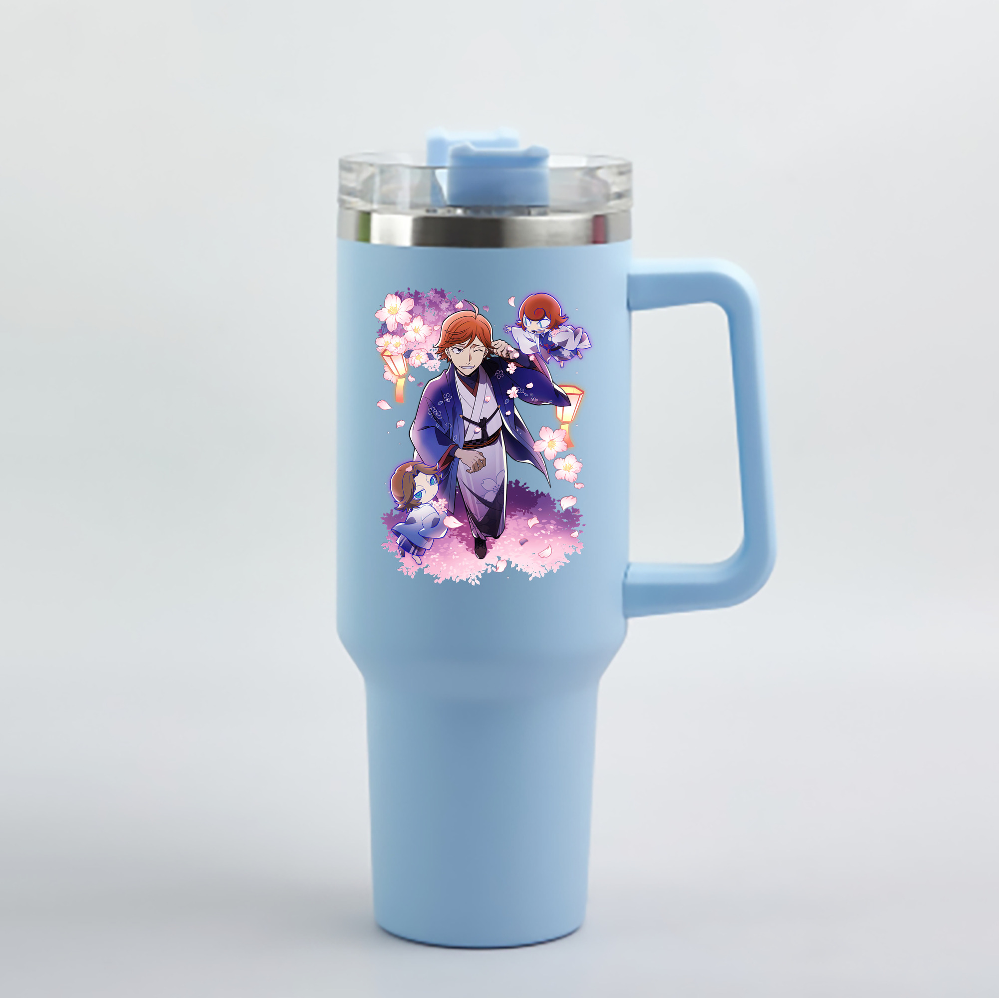 （画像用） 文豪ストレイドッグス Bungo Stray Dogs 1200mL車用タンブラー - クリスタルステッカー（プラスチックストロー付き）