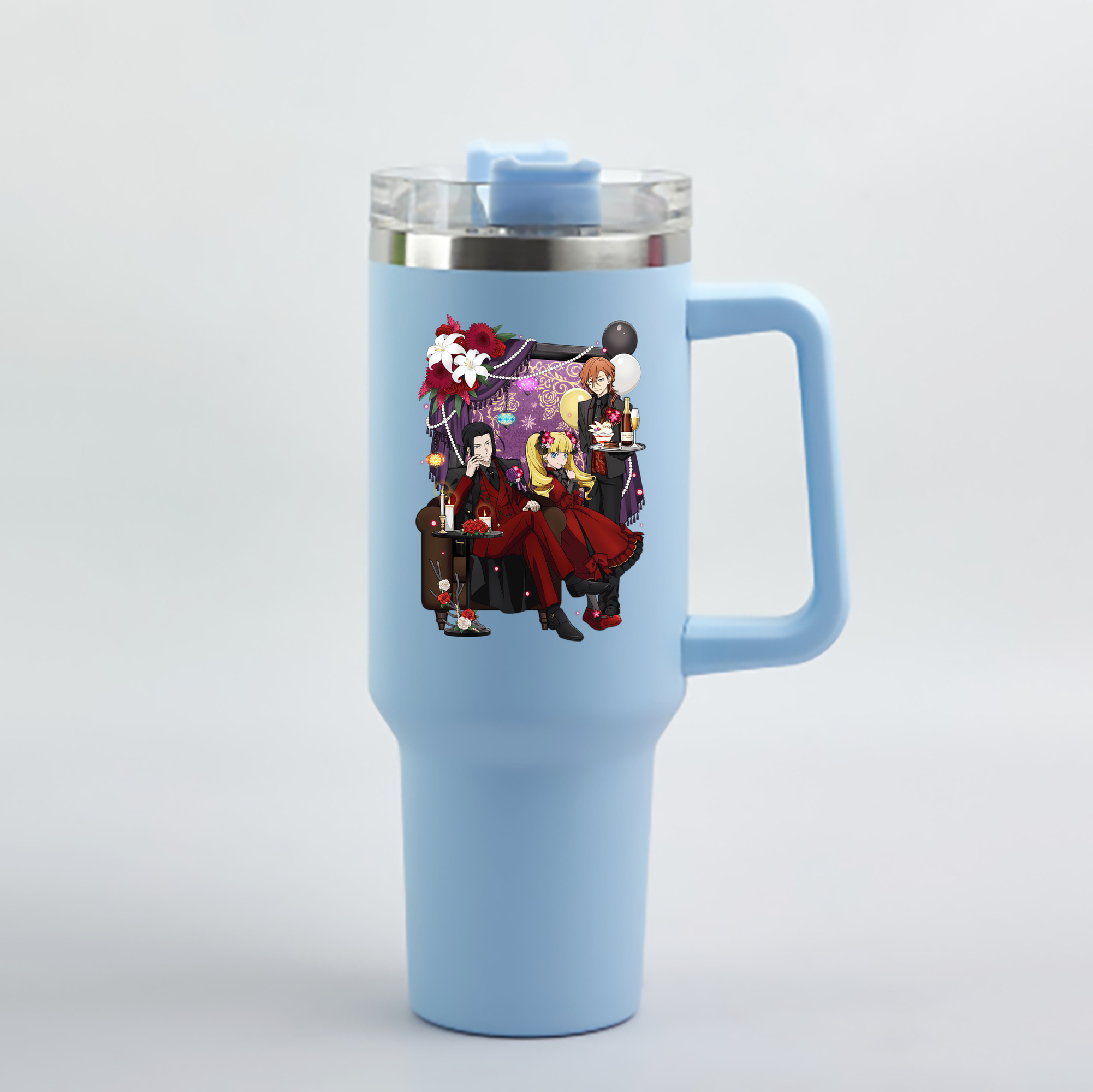 （画像用） 文豪ストレイドッグス Bungo Stray Dogs 1200mL車用タンブラー - クリスタルステッカー（プラスチックストロー付き）