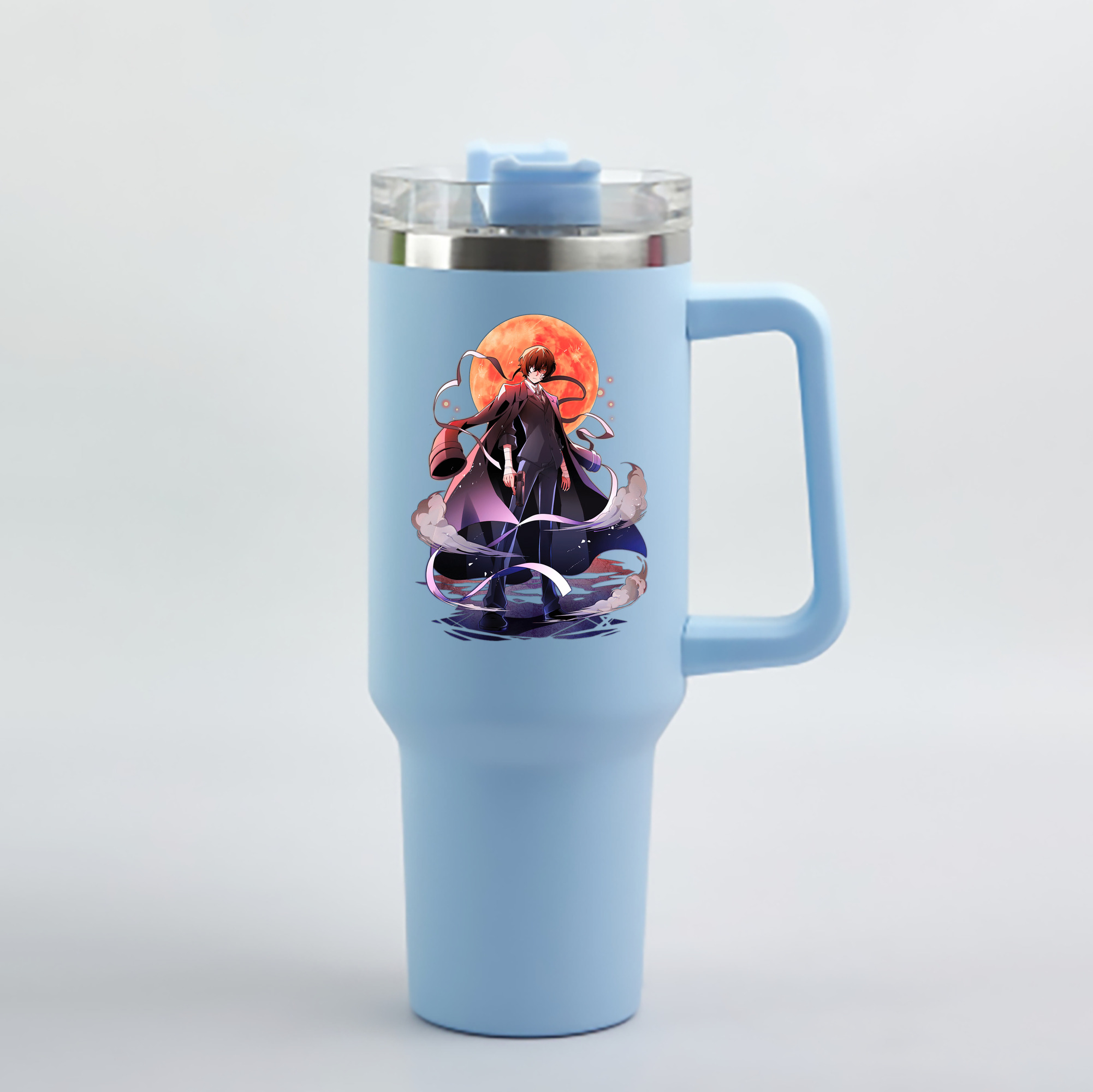 （画像用） 文豪ストレイドッグス Bungo Stray Dogs 1200mL車用タンブラー - クリスタルステッカー（プラスチックストロー付き）