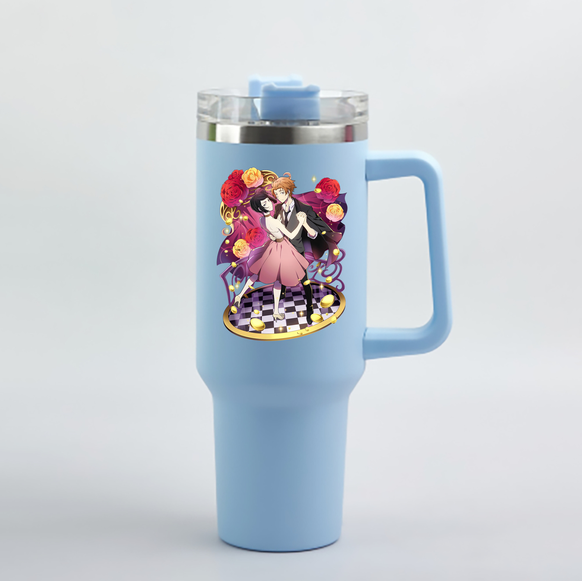 （画像用） 文豪ストレイドッグス Bungo Stray Dogs 1200mL車用タンブラー - クリスタルステッカー（プラスチックストロー付き）