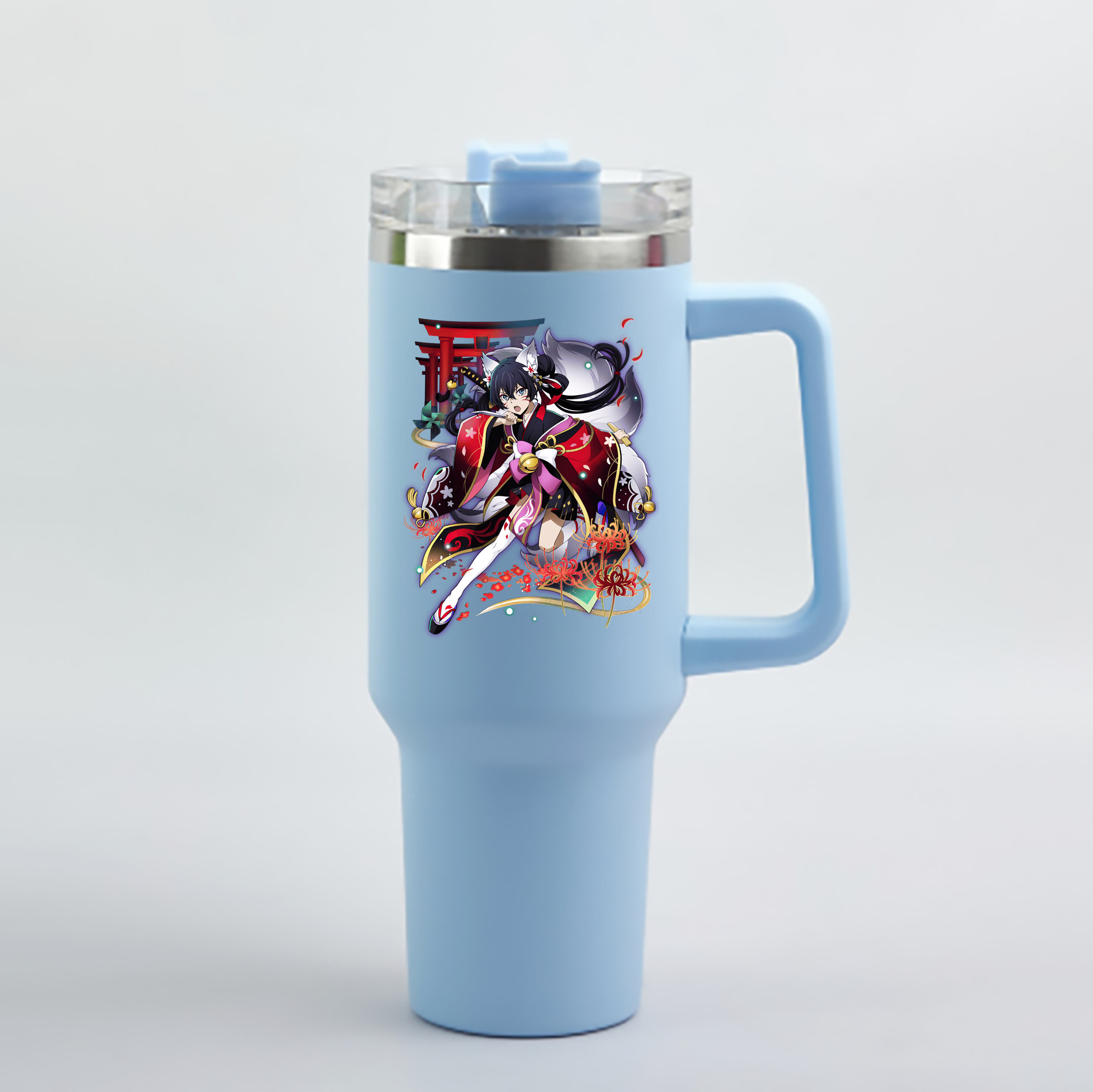 （画像用） 文豪ストレイドッグス Bungo Stray Dogs 1200mL車用タンブラー - クリスタルステッカー（プラスチックストロー付き）