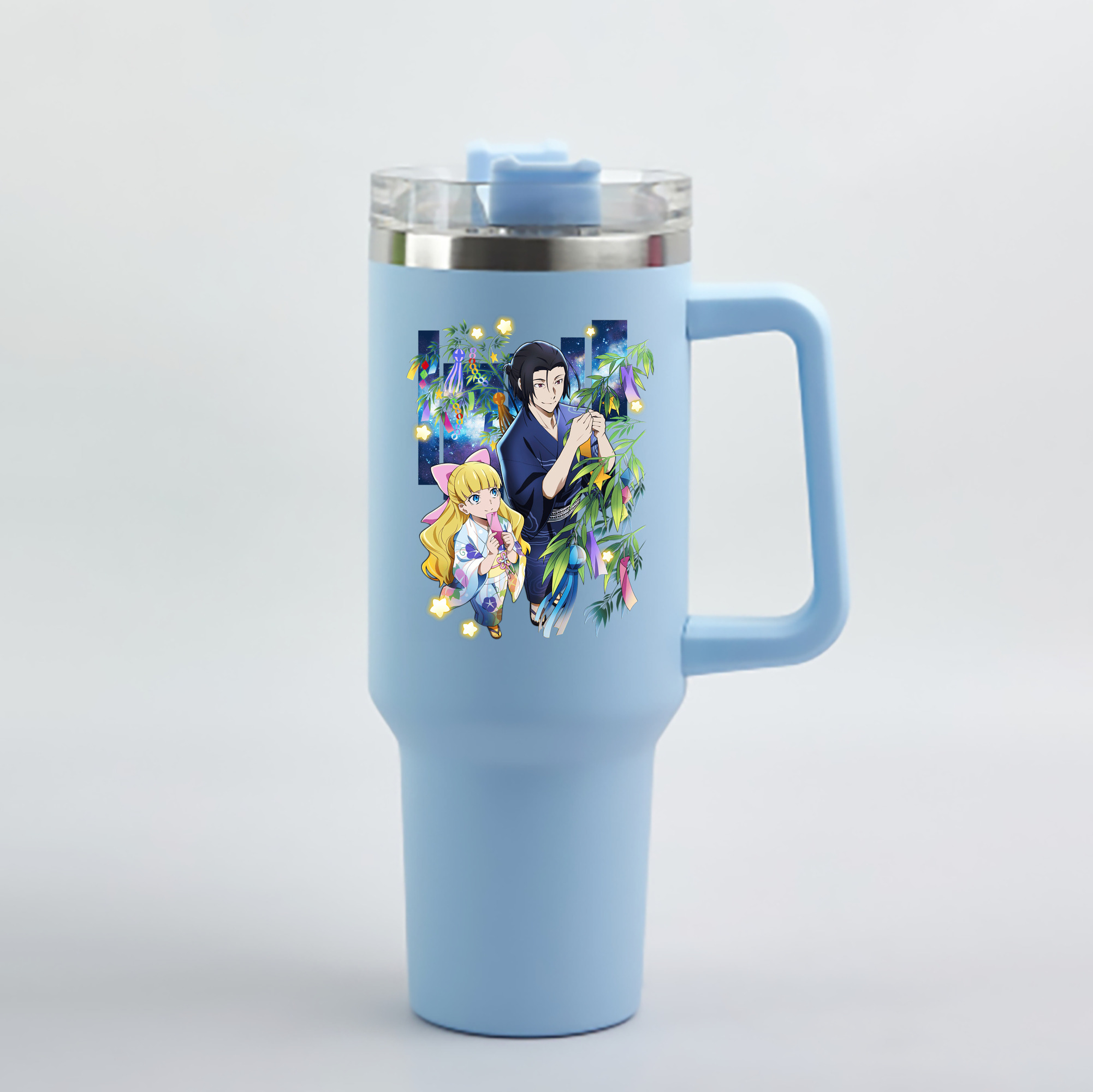 （画像用） 文豪ストレイドッグス Bungo Stray Dogs 1200mL車用タンブラー - クリスタルステッカー（プラスチックストロー付き）