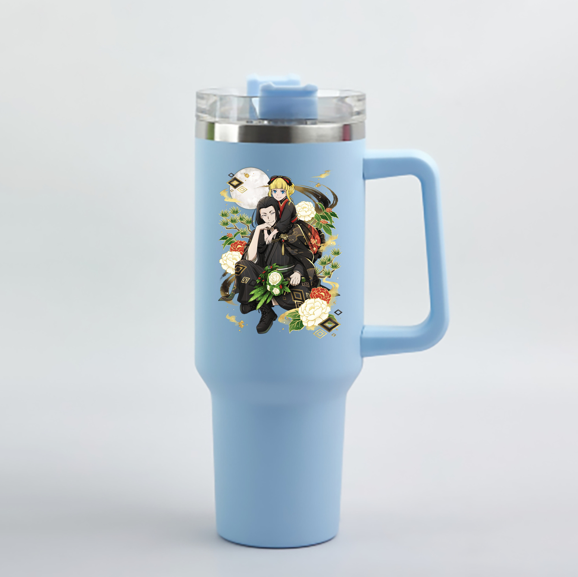 （画像用） 文豪ストレイドッグス Bungo Stray Dogs 1200mL車用タンブラー - クリスタルステッカー（プラスチックストロー付き）