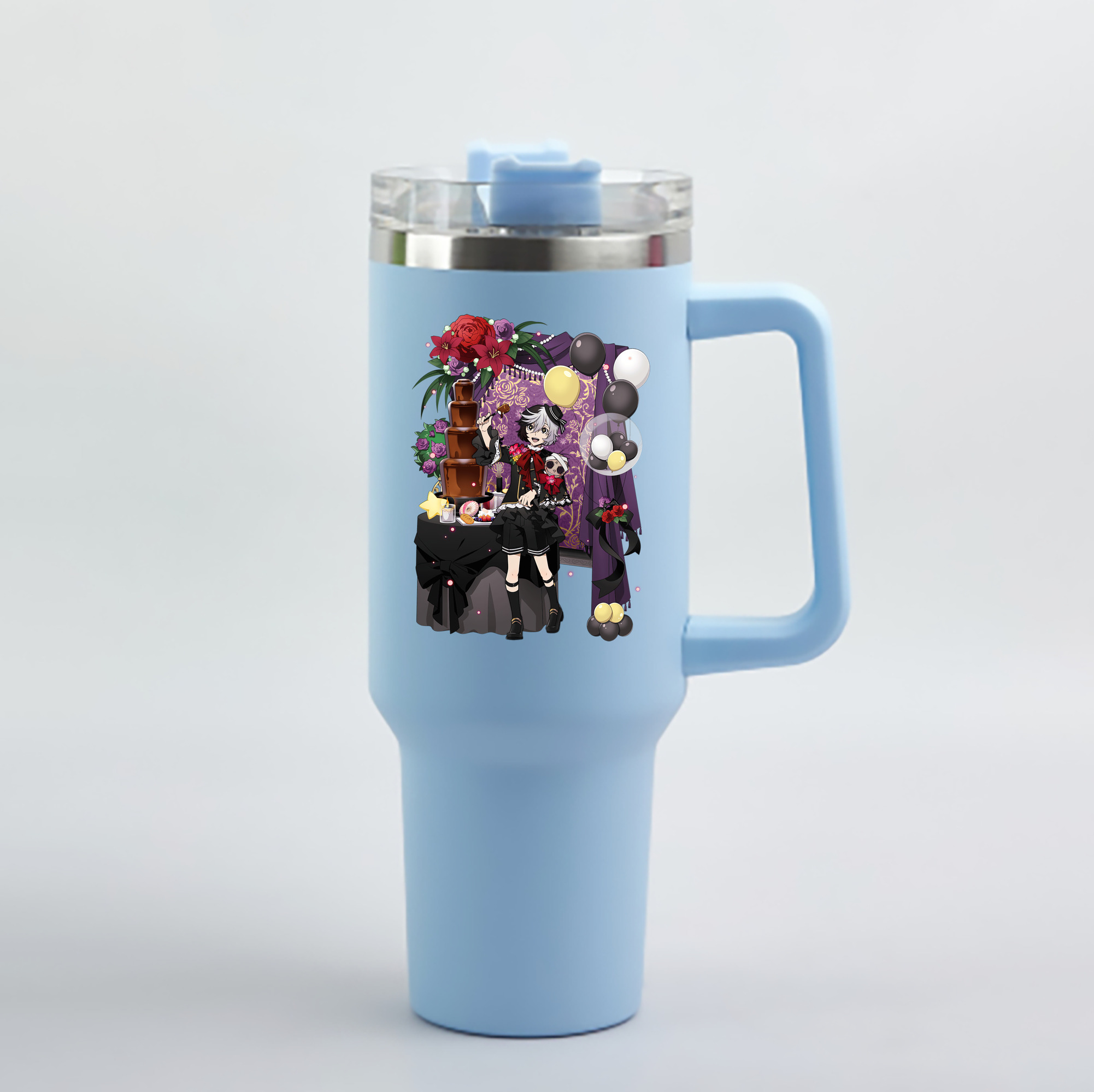 （画像用） 文豪ストレイドッグス Bungo Stray Dogs 1200mL車用タンブラー - クリスタルステッカー（プラスチックストロー付き）