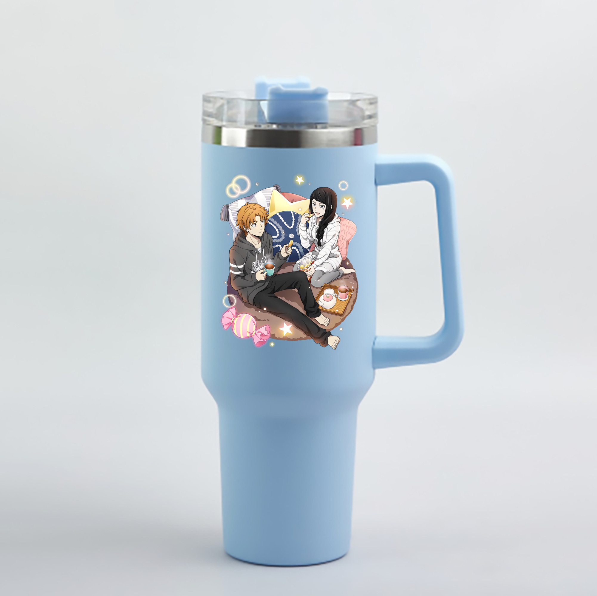 （画像用） 文豪ストレイドッグス Bungo Stray Dogs 1200mL車用タンブラー - クリスタルステッカー（プラスチックストロー付き）