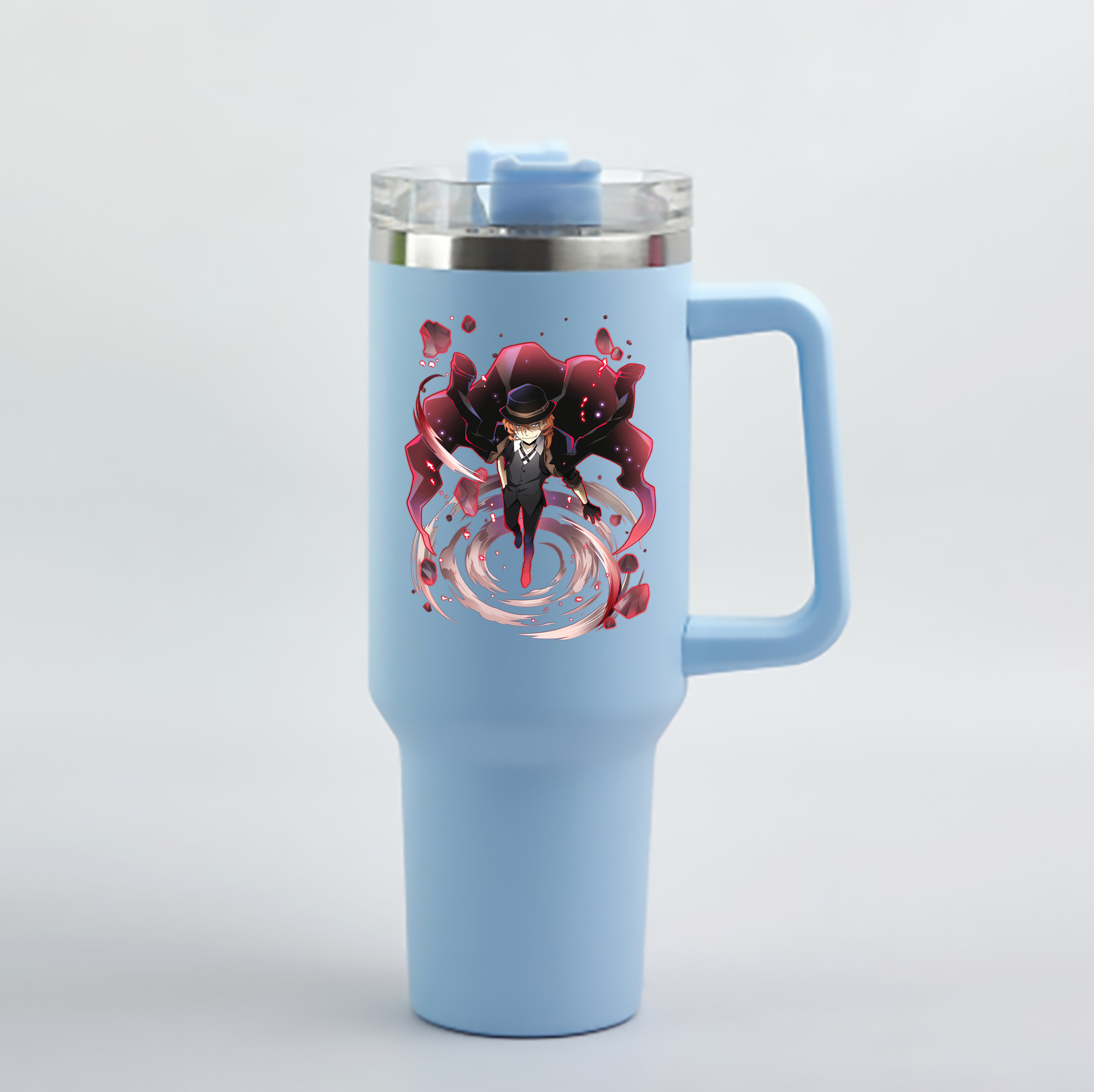 （画像用） 文豪ストレイドッグス Bungo Stray Dogs 1200mL車用タンブラー - クリスタルステッカー（プラスチックストロー付き）