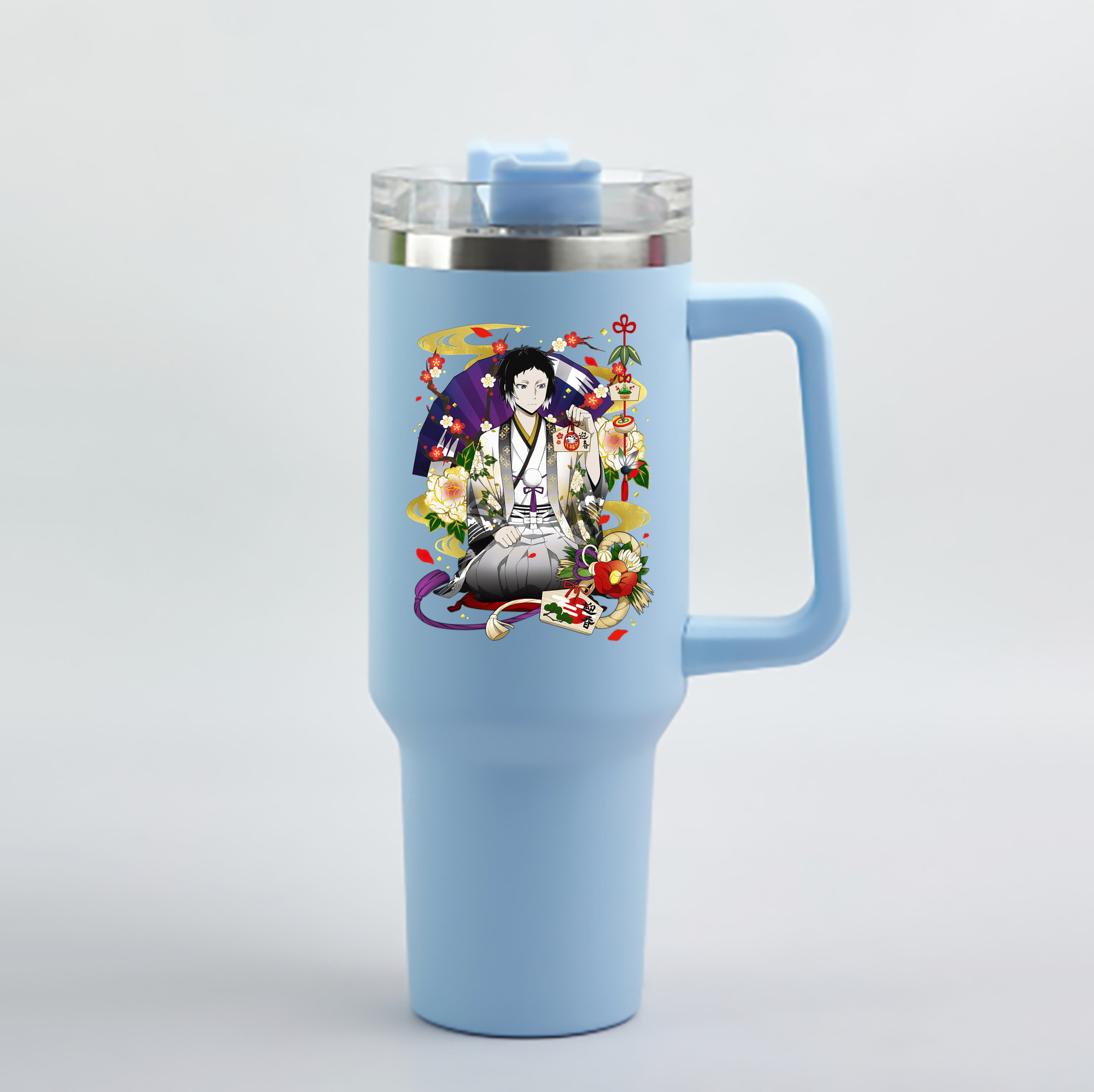 （画像用） 文豪ストレイドッグス Bungo Stray Dogs 1200mL車用タンブラー - クリスタルステッカー（プラスチックストロー付き）