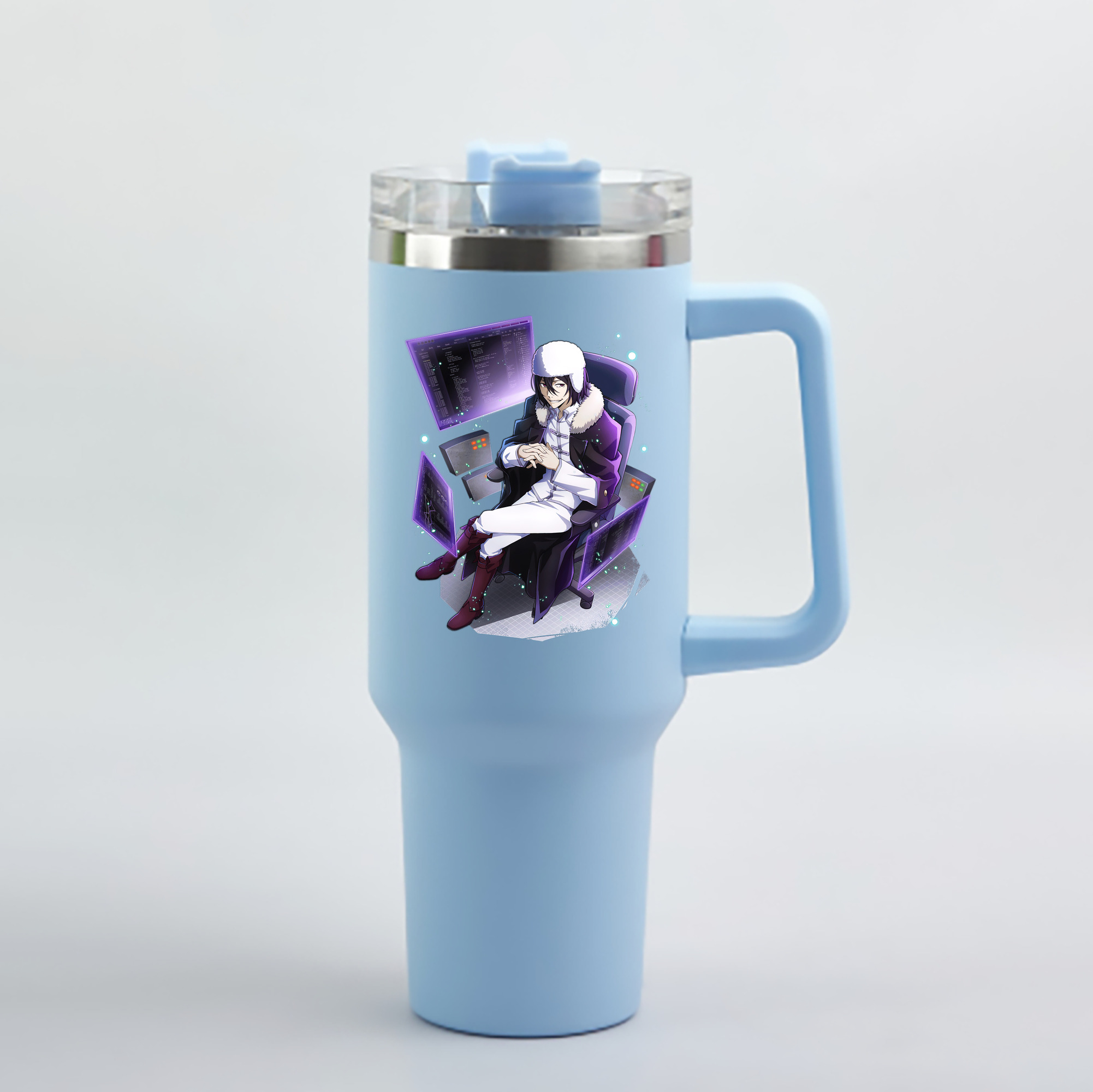 （画像用） 文豪ストレイドッグス Bungo Stray Dogs 1200mL車用タンブラー - クリスタルステッカー（プラスチックストロー付き）