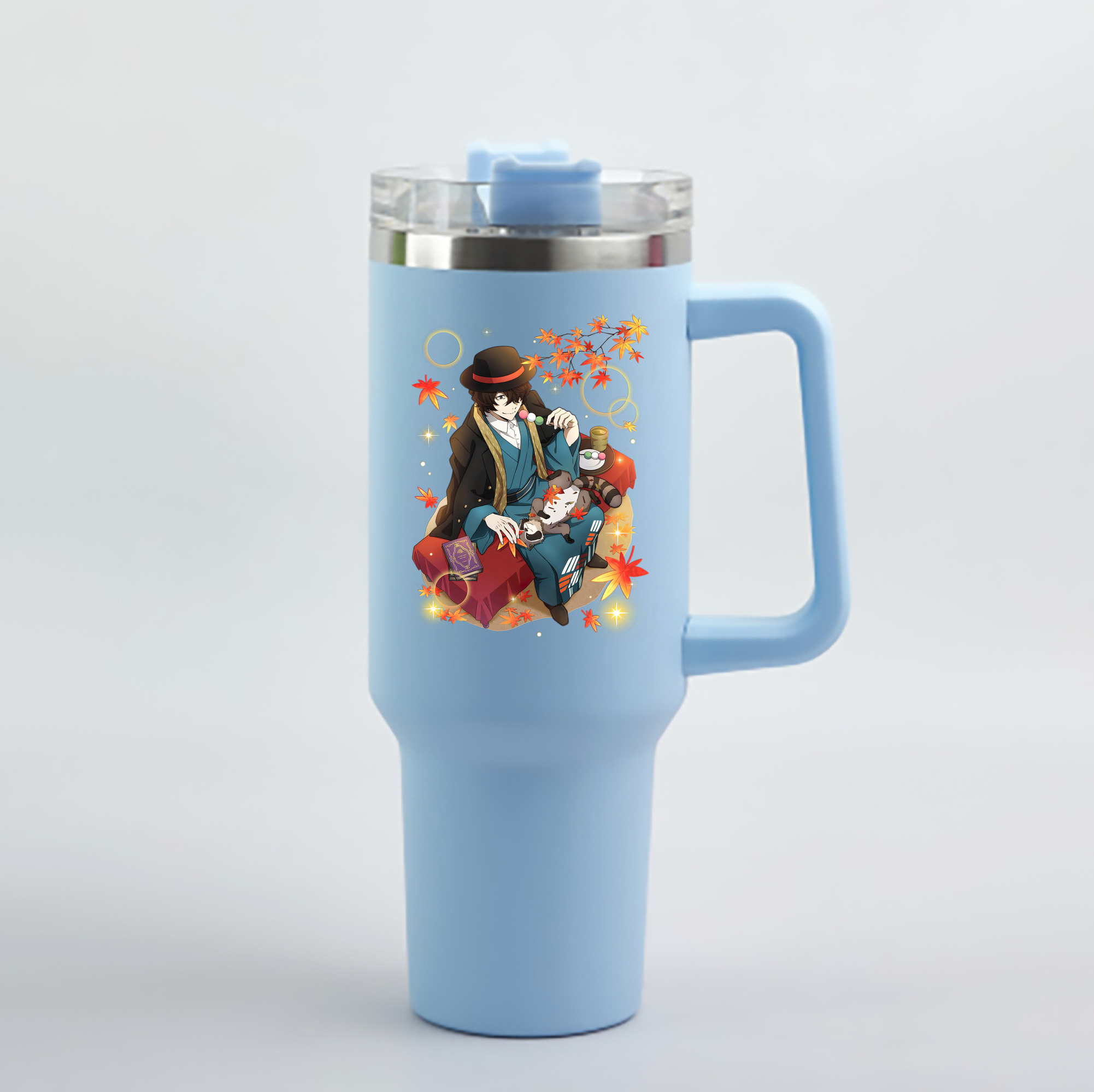 （画像用） 文豪ストレイドッグス Bungo Stray Dogs 1200mL車用タンブラー - クリスタルステッカー（プラスチックストロー付き）