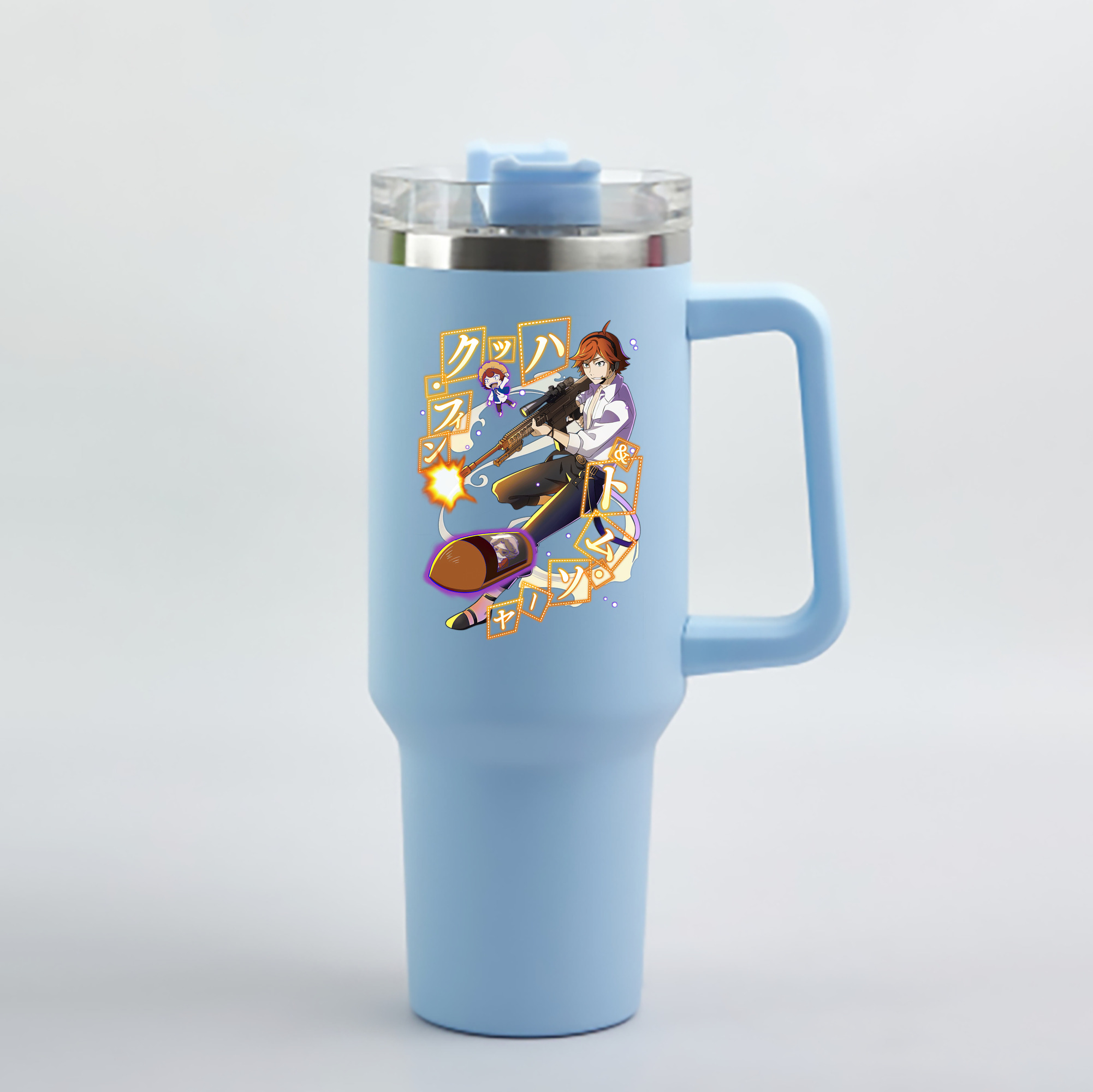 （画像用） 文豪ストレイドッグス Bungo Stray Dogs 1200mL車用タンブラー - クリスタルステッカー（プラスチックストロー付き）