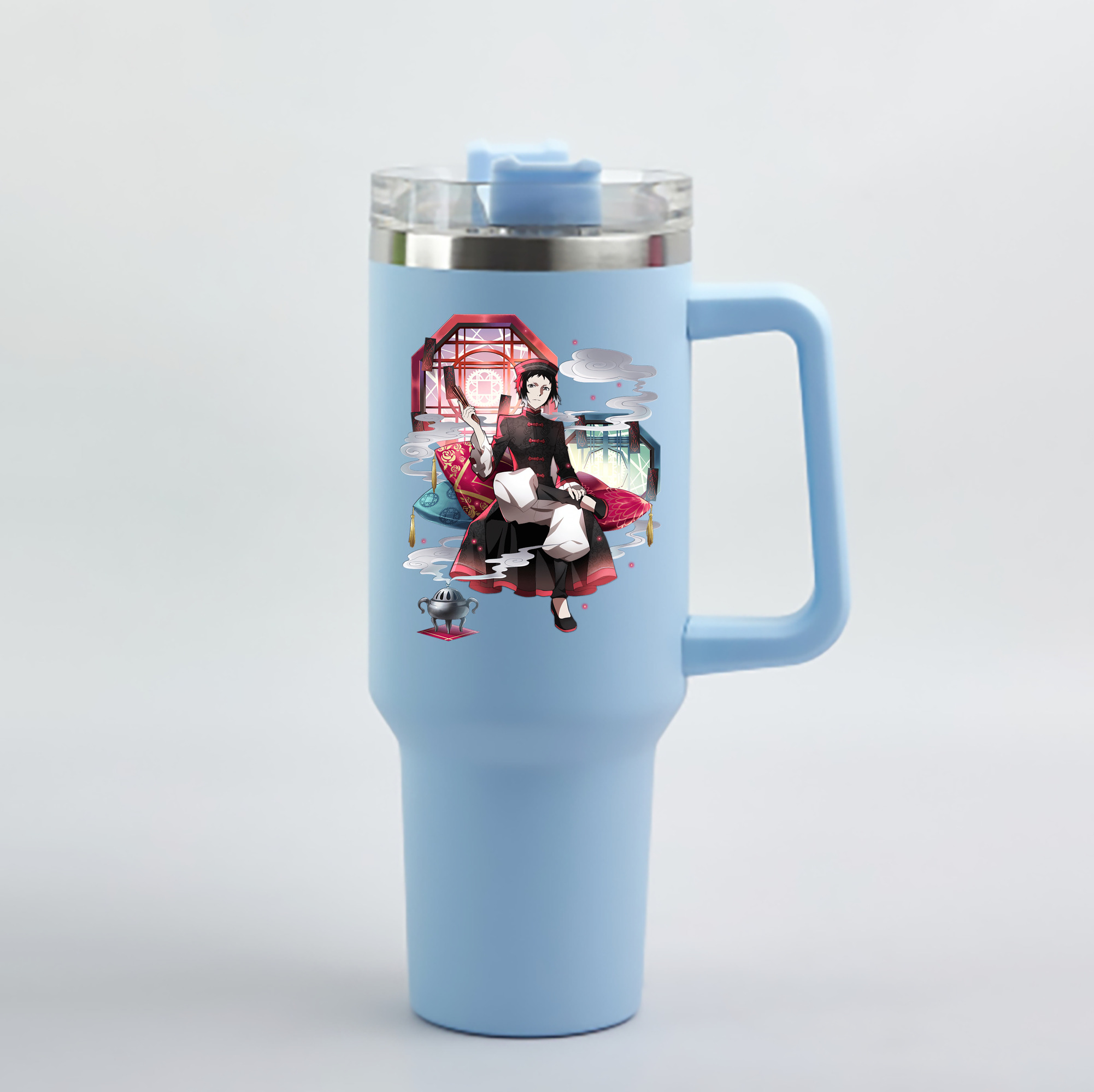 （画像用） 文豪ストレイドッグス Bungo Stray Dogs 1200mL車用タンブラー - クリスタルステッカー（プラスチックストロー付き）