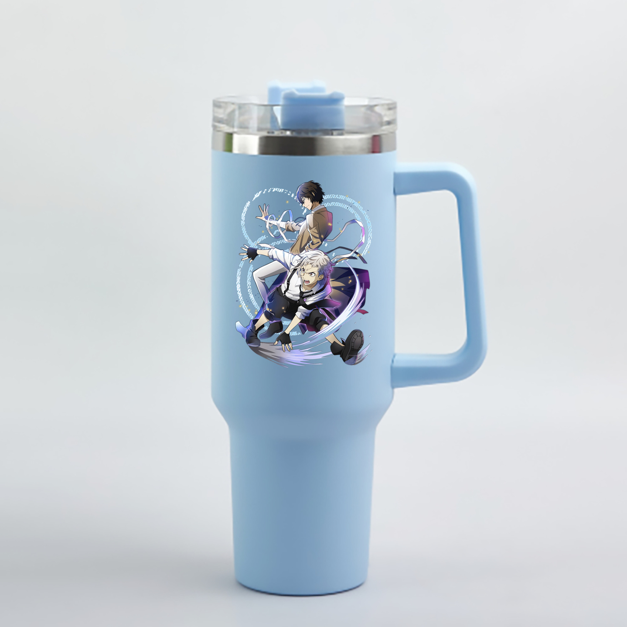 （画像用） 文豪ストレイドッグス Bungo Stray Dogs 1200mL車用タンブラー - クリスタルステッカー（プラスチックストロー付き）