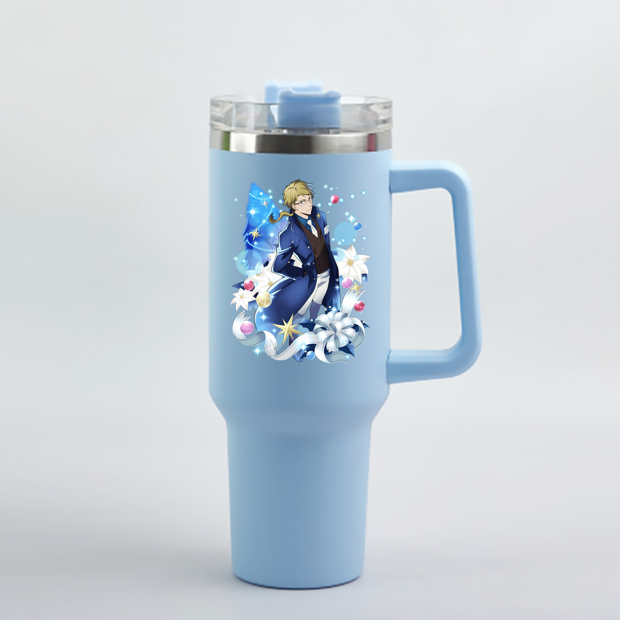 （画像用） 文豪ストレイドッグス Bungo Stray Dogs 1200mL車用タンブラー - クリスタルステッカー（プラスチックストロー付き）