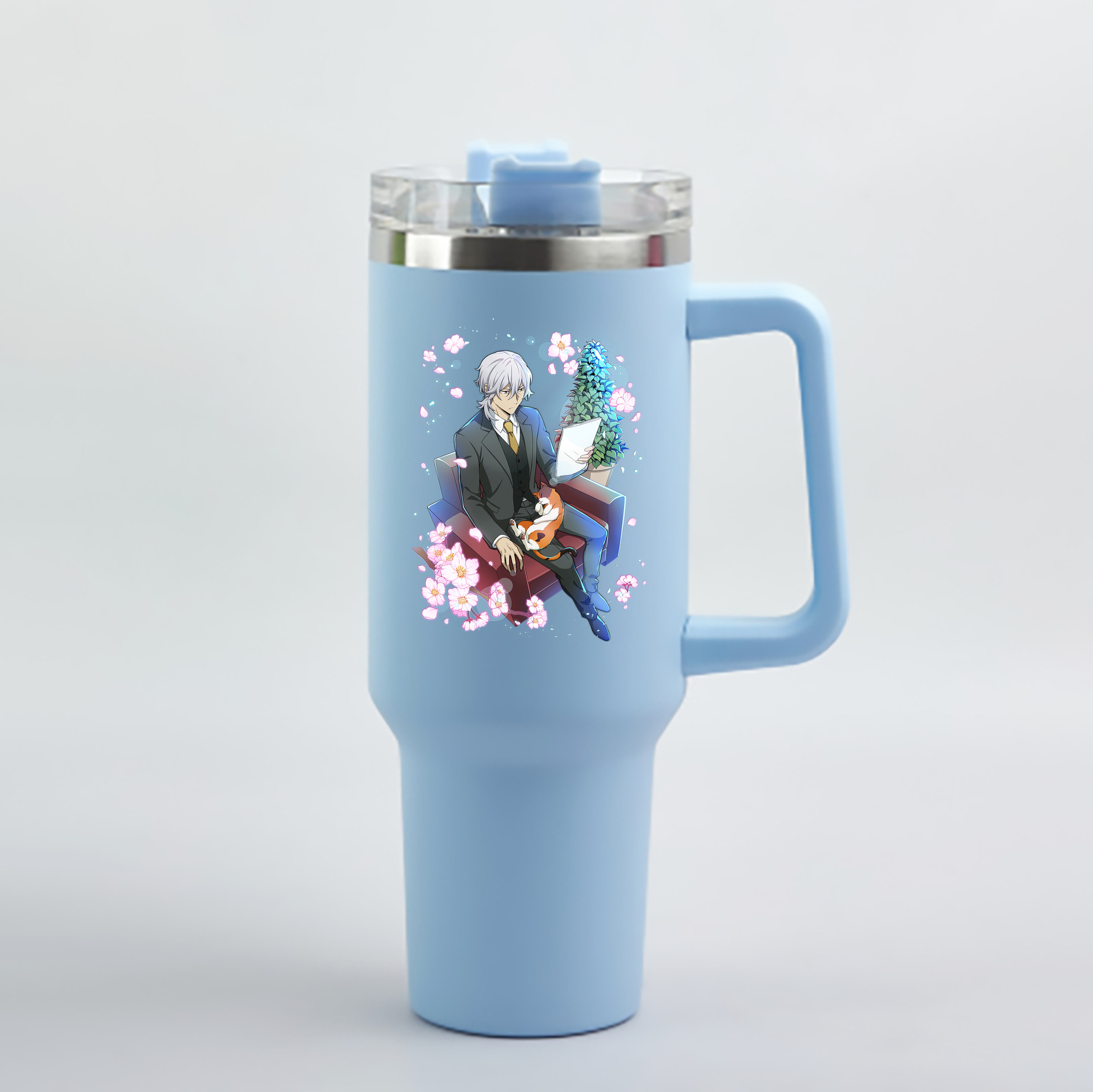 （画像用） 文豪ストレイドッグス Bungo Stray Dogs 1200mL車用タンブラー - クリスタルステッカー（プラスチックストロー付き）