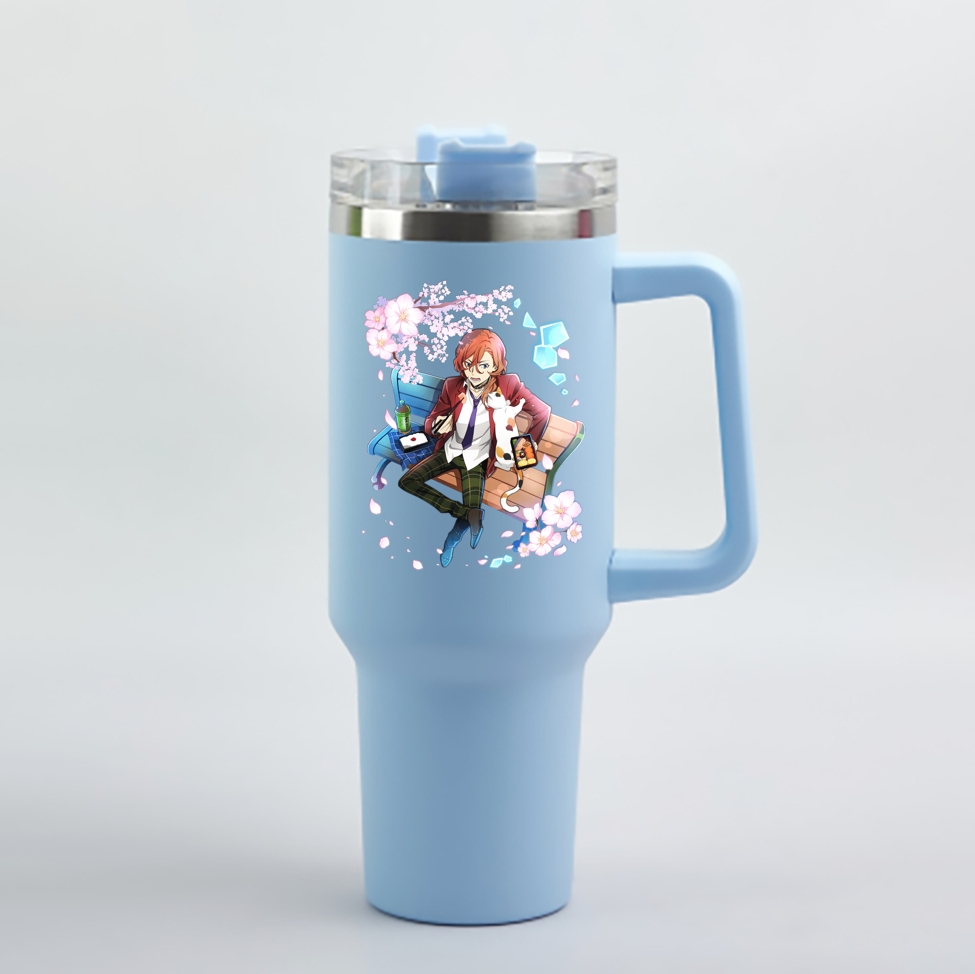 （画像用） 文豪ストレイドッグス Bungo Stray Dogs 1200mL車用タンブラー - クリスタルステッカー（プラスチックストロー付き）