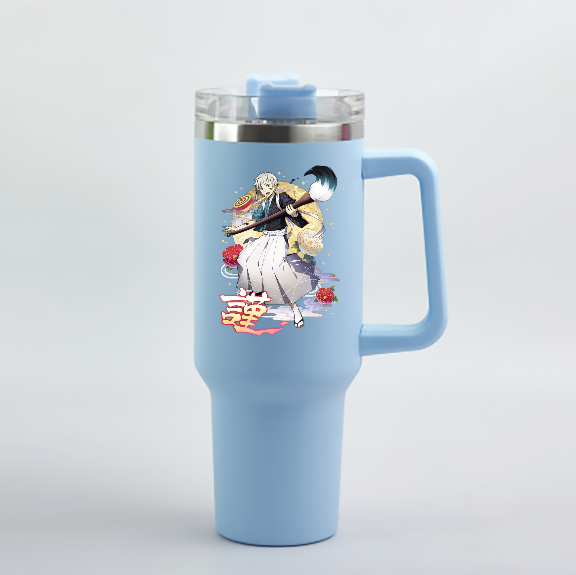 （画像用） 文豪ストレイドッグス Bungo Stray Dogs 1200mL車用タンブラー - クリスタルステッカー（プラスチックストロー付き）