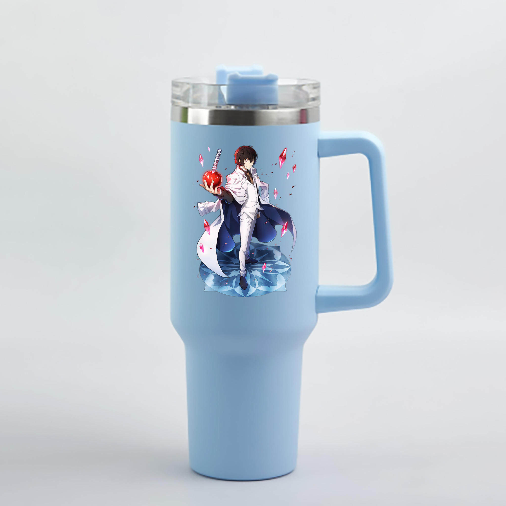 （画像用） 文豪ストレイドッグス Bungo Stray Dogs 1200mL車用タンブラー - クリスタルステッカー（プラスチックストロー付き）