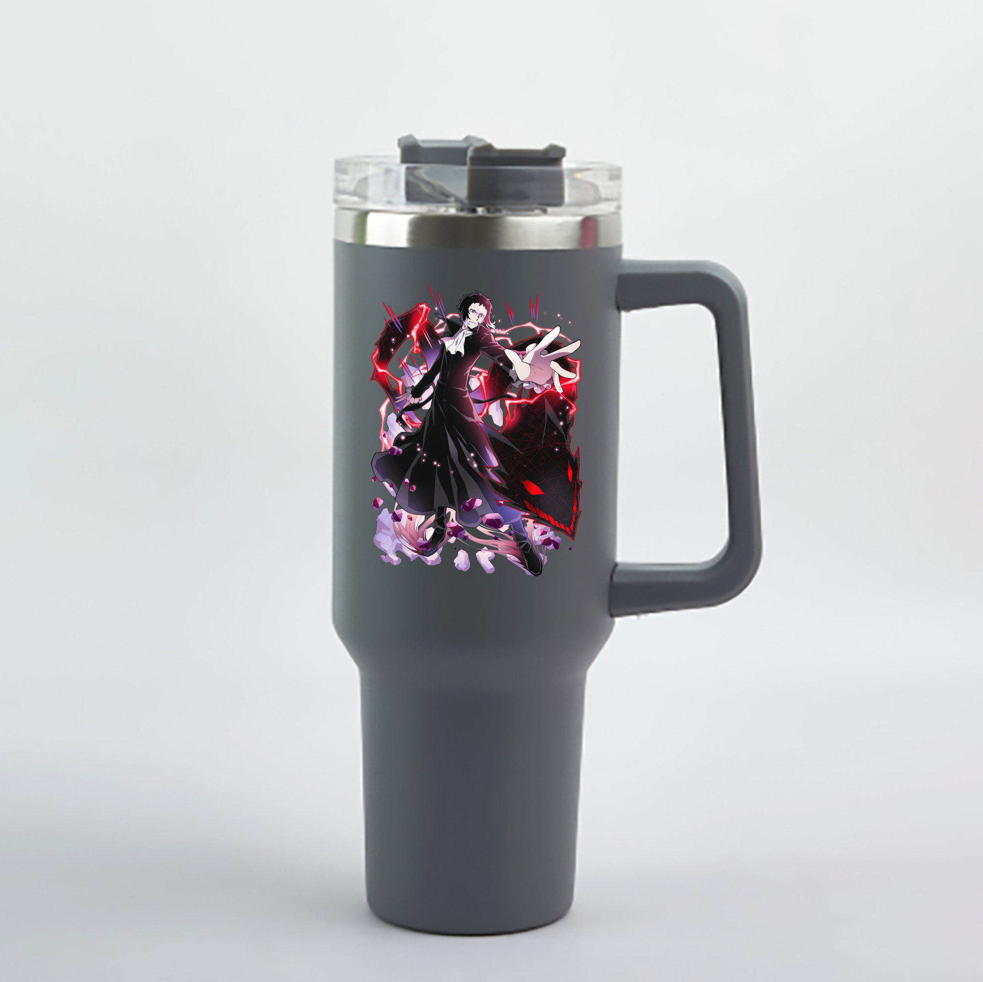 （画像用） 文豪ストレイドッグス Bungo Stray Dogs 1200mL車用タンブラー - クリスタルステッカー（プラスチックストロー付き）