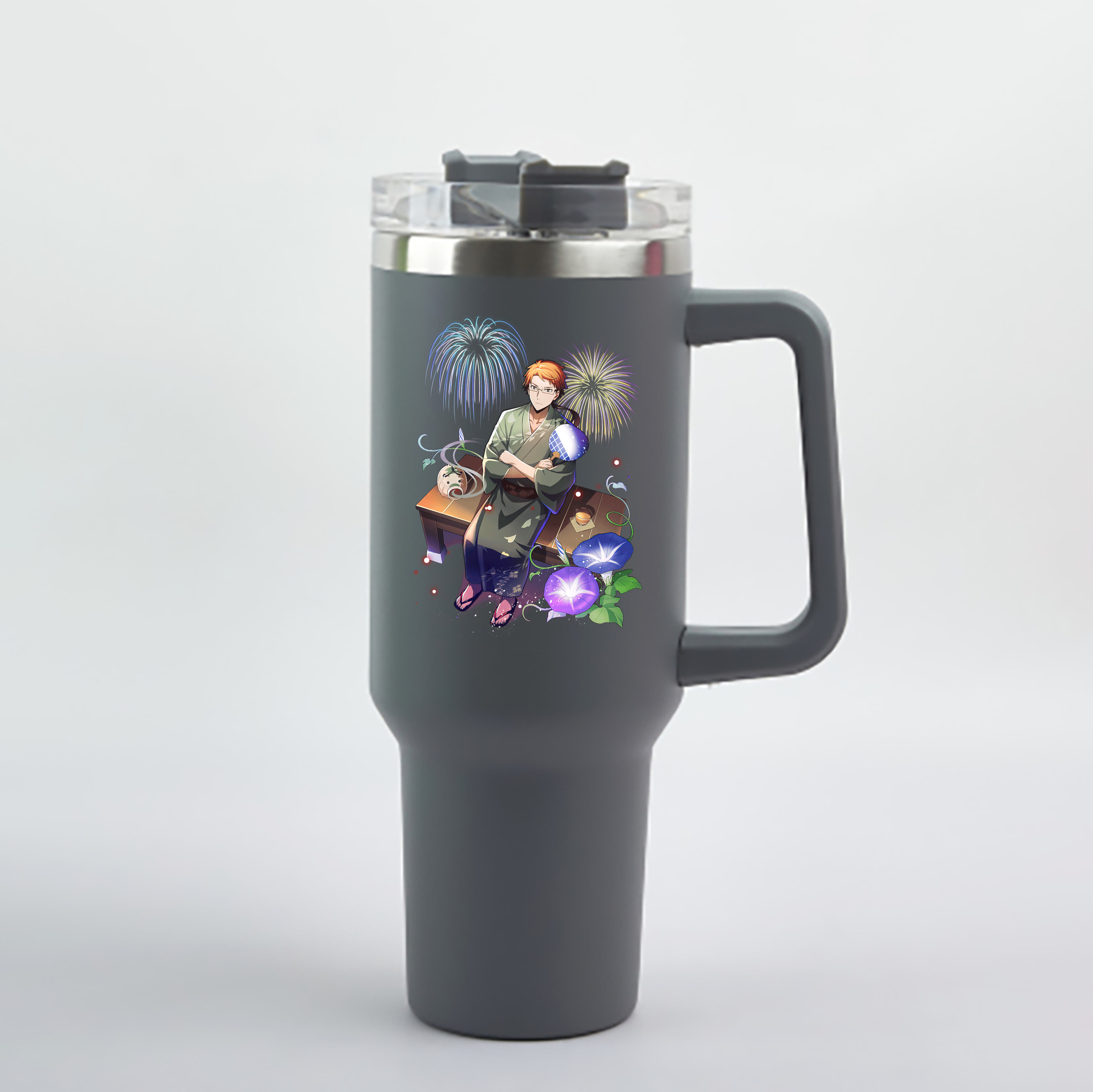 （画像用） 文豪ストレイドッグス Bungo Stray Dogs 1200mL車用タンブラー - クリスタルステッカー（プラスチックストロー付き）