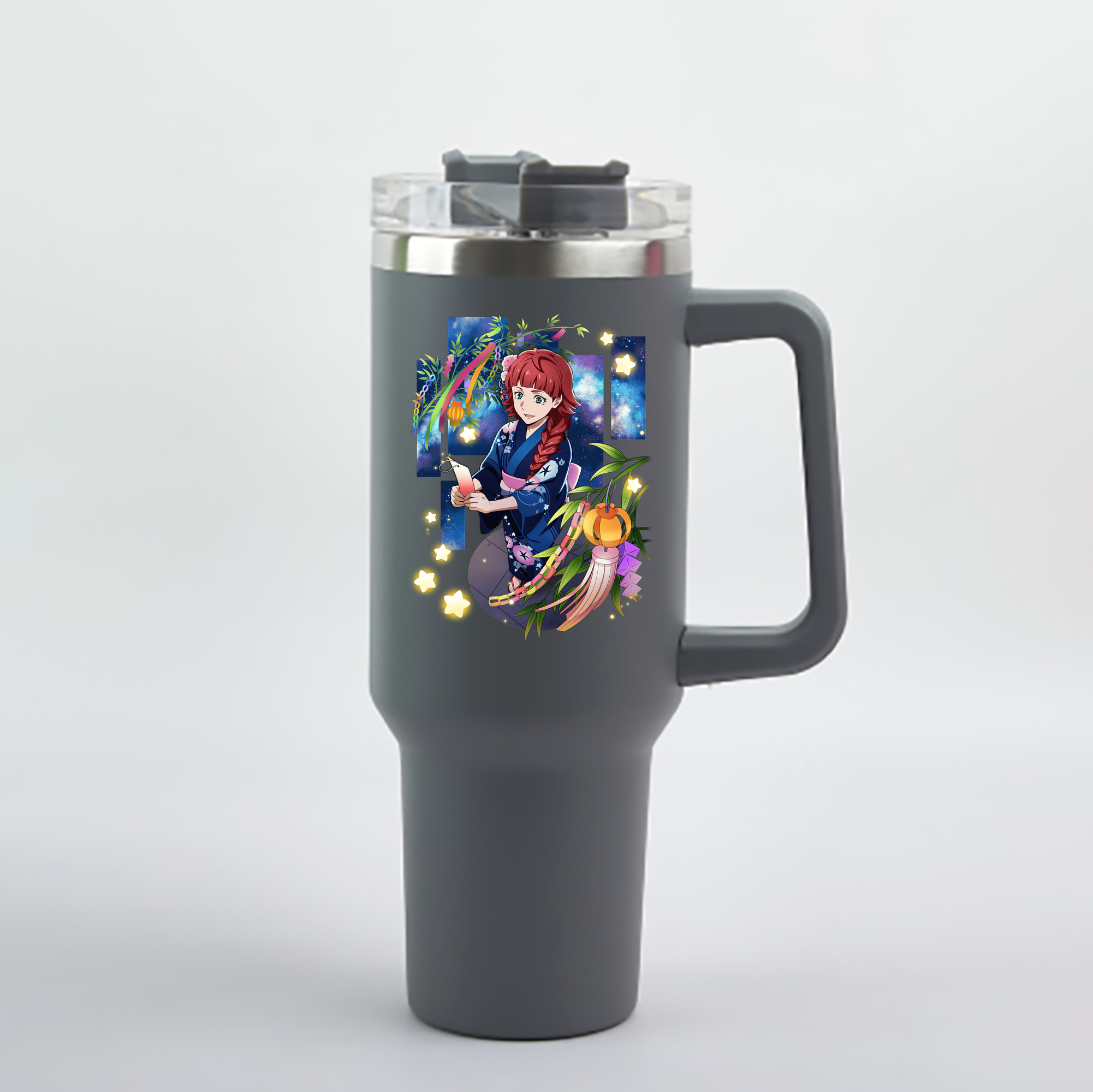 （画像用） 文豪ストレイドッグス Bungo Stray Dogs 1200mL車用タンブラー - クリスタルステッカー（プラスチックストロー付き）