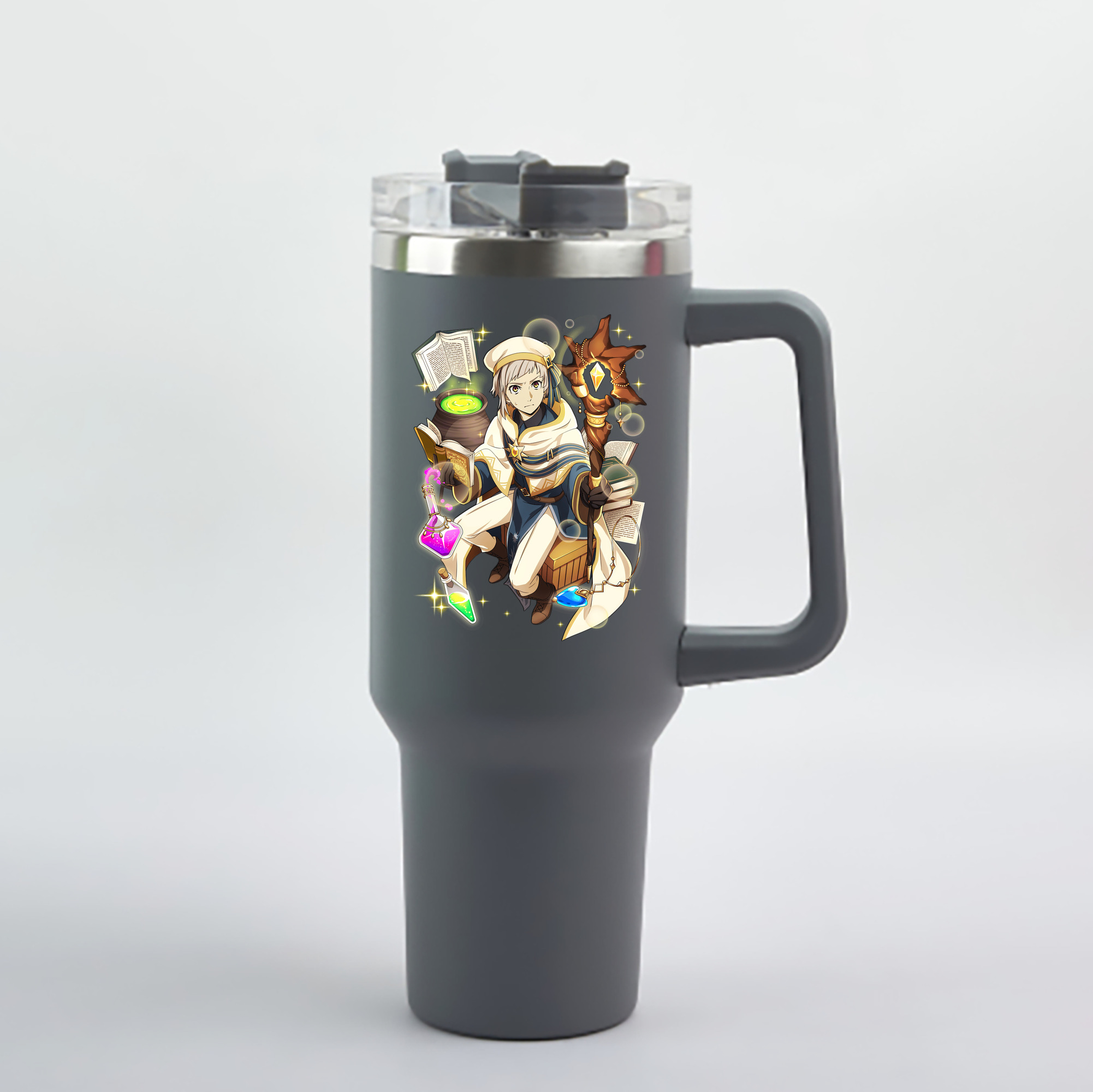 （画像用） 文豪ストレイドッグス Bungo Stray Dogs 1200mL車用タンブラー - クリスタルステッカー（プラスチックストロー付き）
