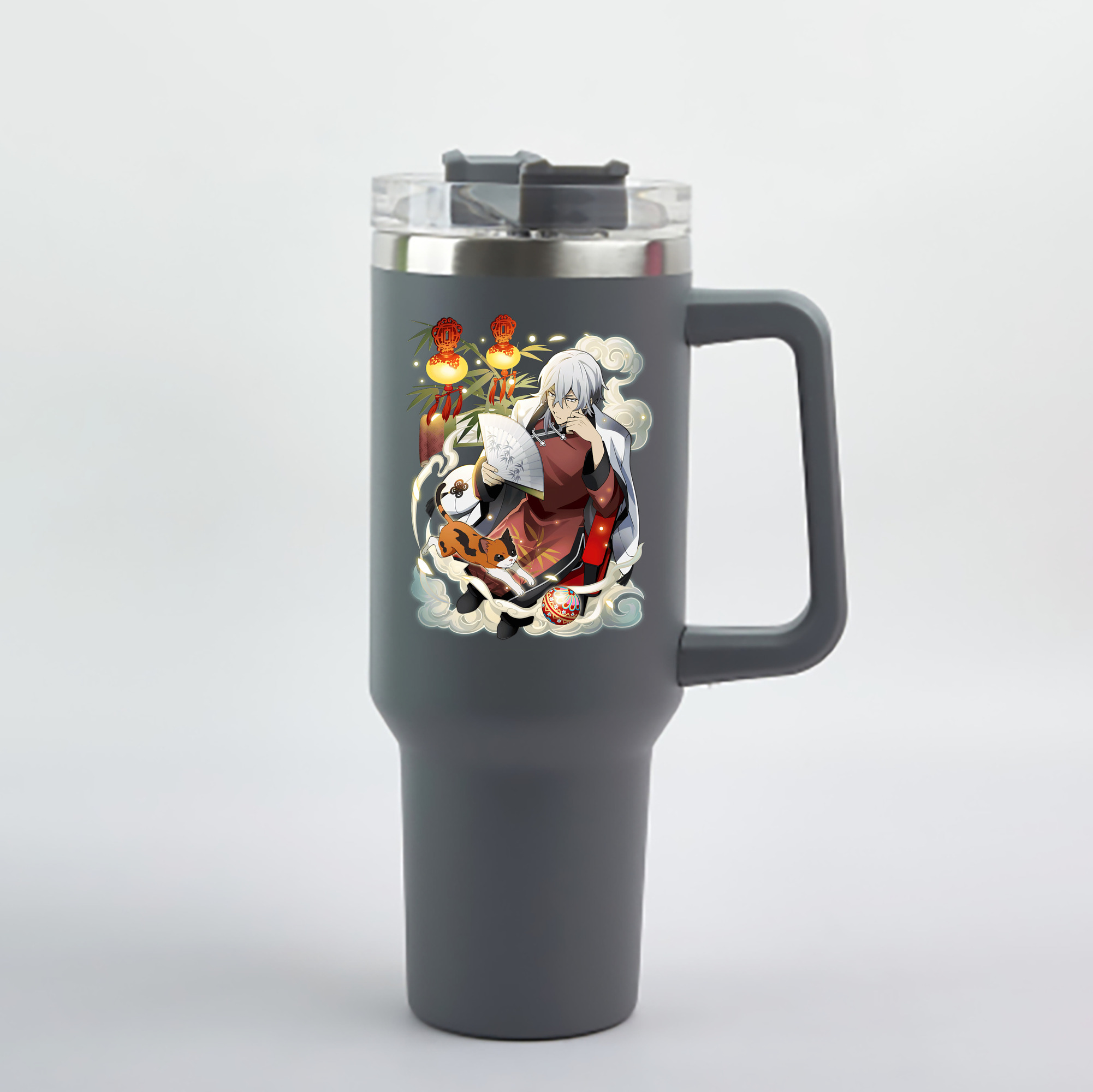 （画像用） 文豪ストレイドッグス Bungo Stray Dogs 1200mL車用タンブラー - クリスタルステッカー（プラスチックストロー付き）