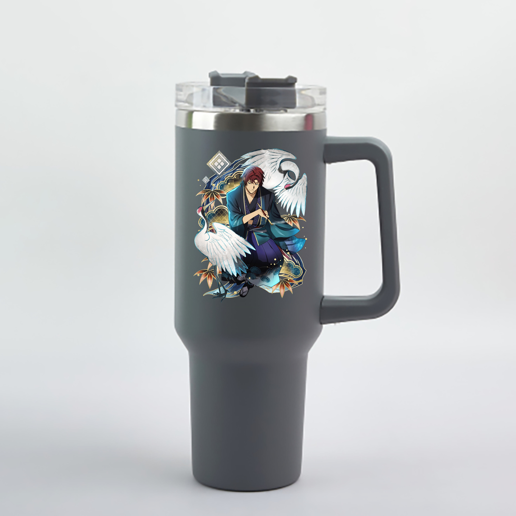 （画像用） 文豪ストレイドッグス Bungo Stray Dogs 1200mL車用タンブラー - クリスタルステッカー（プラスチックストロー付き）