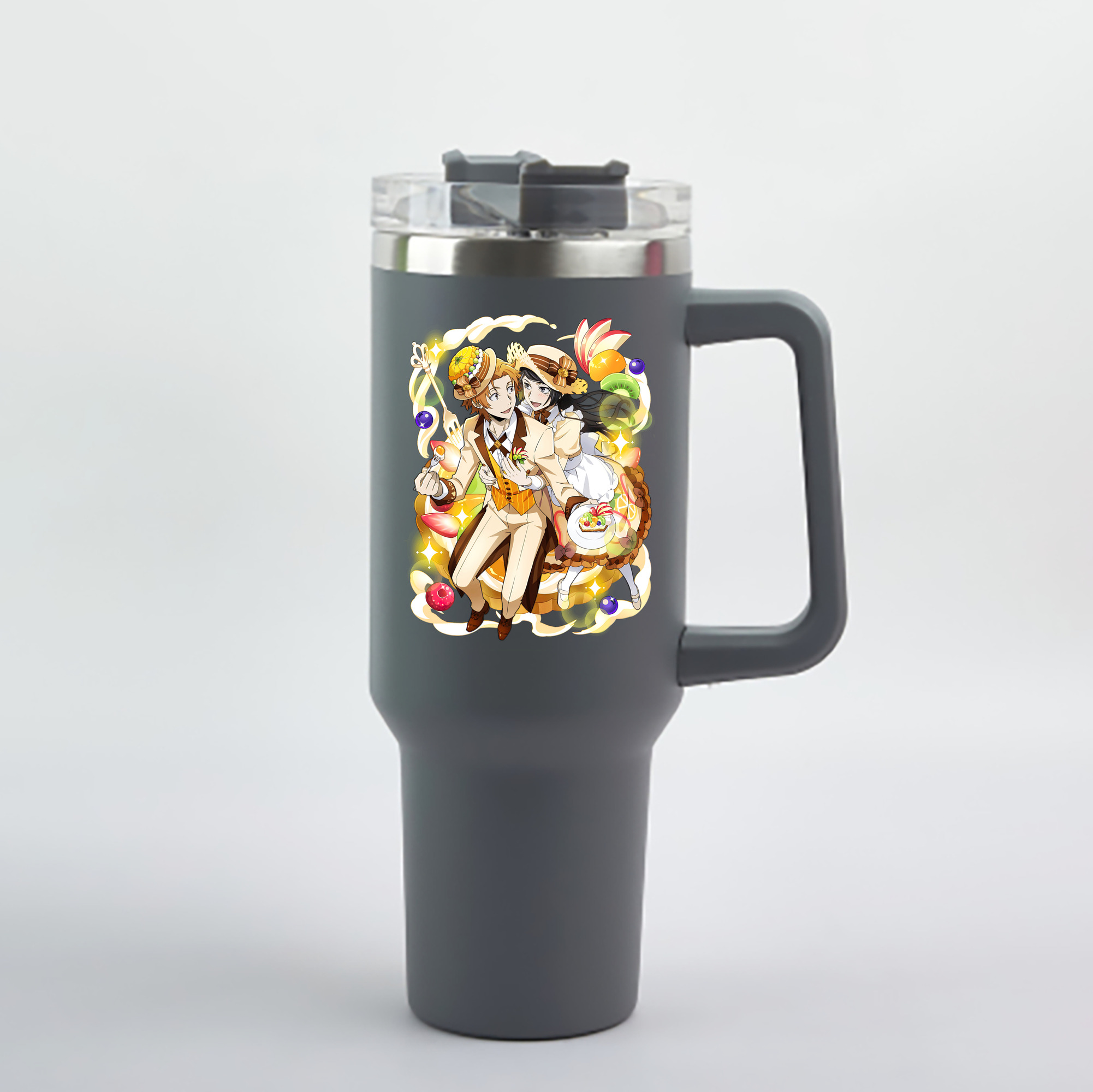 （画像用） 文豪ストレイドッグス Bungo Stray Dogs 1200mL車用タンブラー - クリスタルステッカー（プラスチックストロー付き）