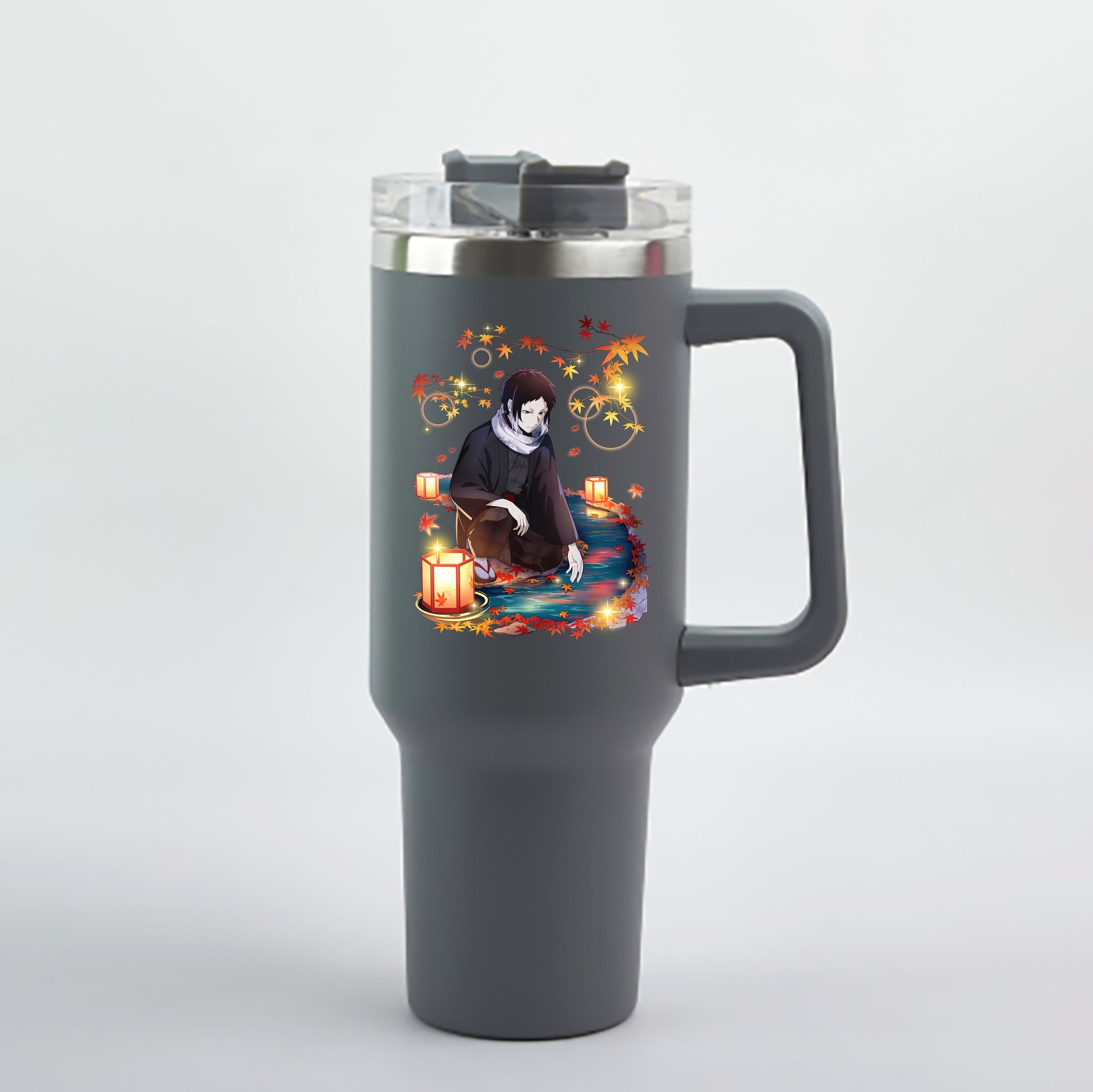 （画像用） 文豪ストレイドッグス Bungo Stray Dogs 1200mL車用タンブラー - クリスタルステッカー（プラスチックストロー付き）