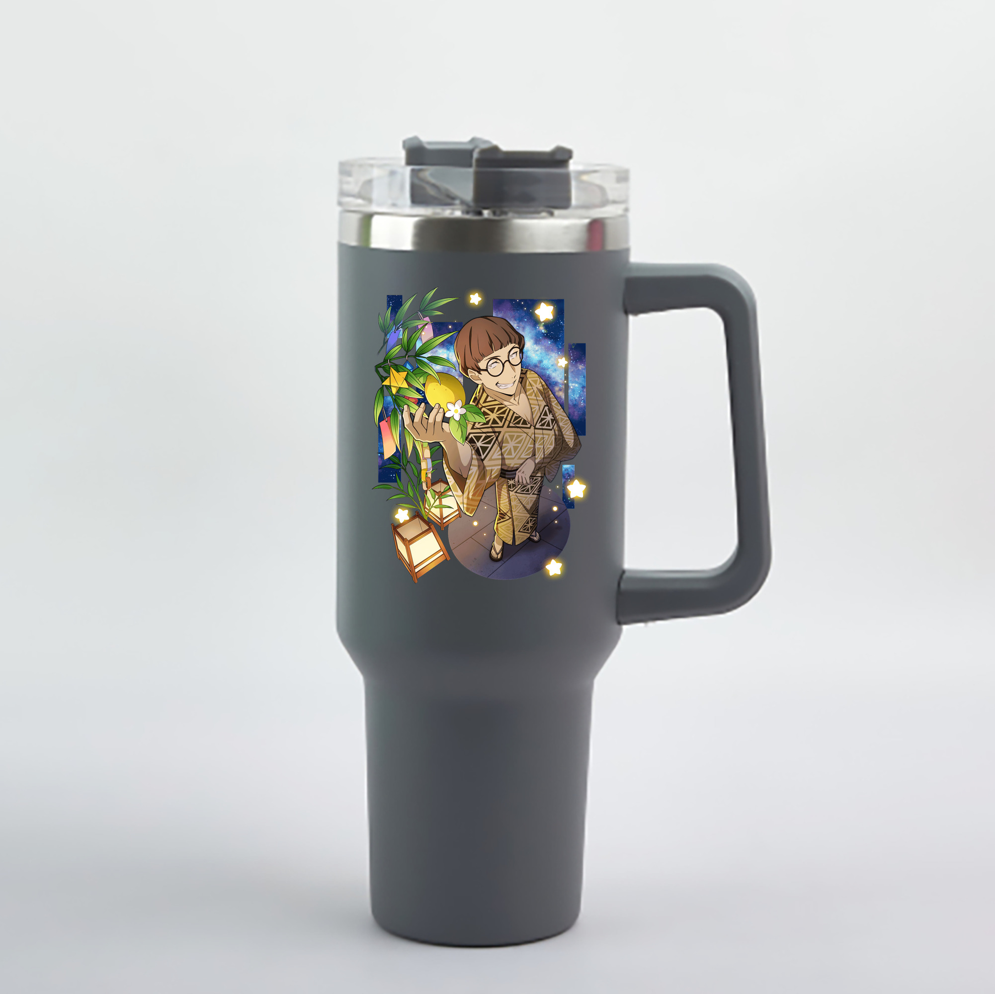 （画像用） 文豪ストレイドッグス Bungo Stray Dogs 1200mL車用タンブラー - クリスタルステッカー（プラスチックストロー付き）