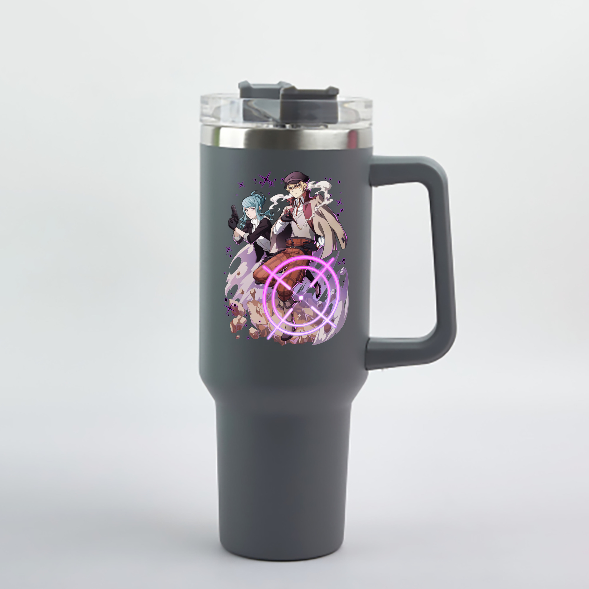（画像用） 文豪ストレイドッグス Bungo Stray Dogs 1200mL車用タンブラー - クリスタルステッカー（プラスチックストロー付き）