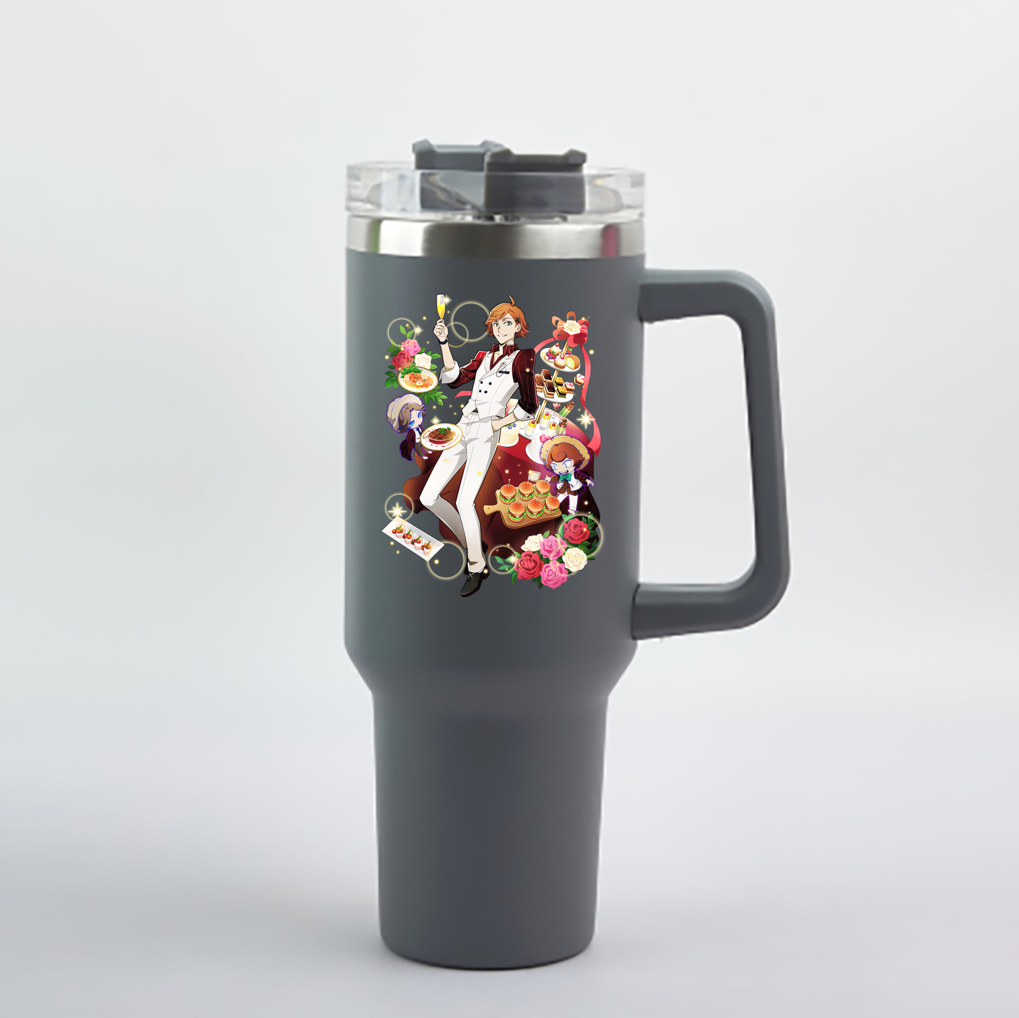 （画像用） 文豪ストレイドッグス Bungo Stray Dogs 1200mL車用タンブラー - クリスタルステッカー（プラスチックストロー付き）