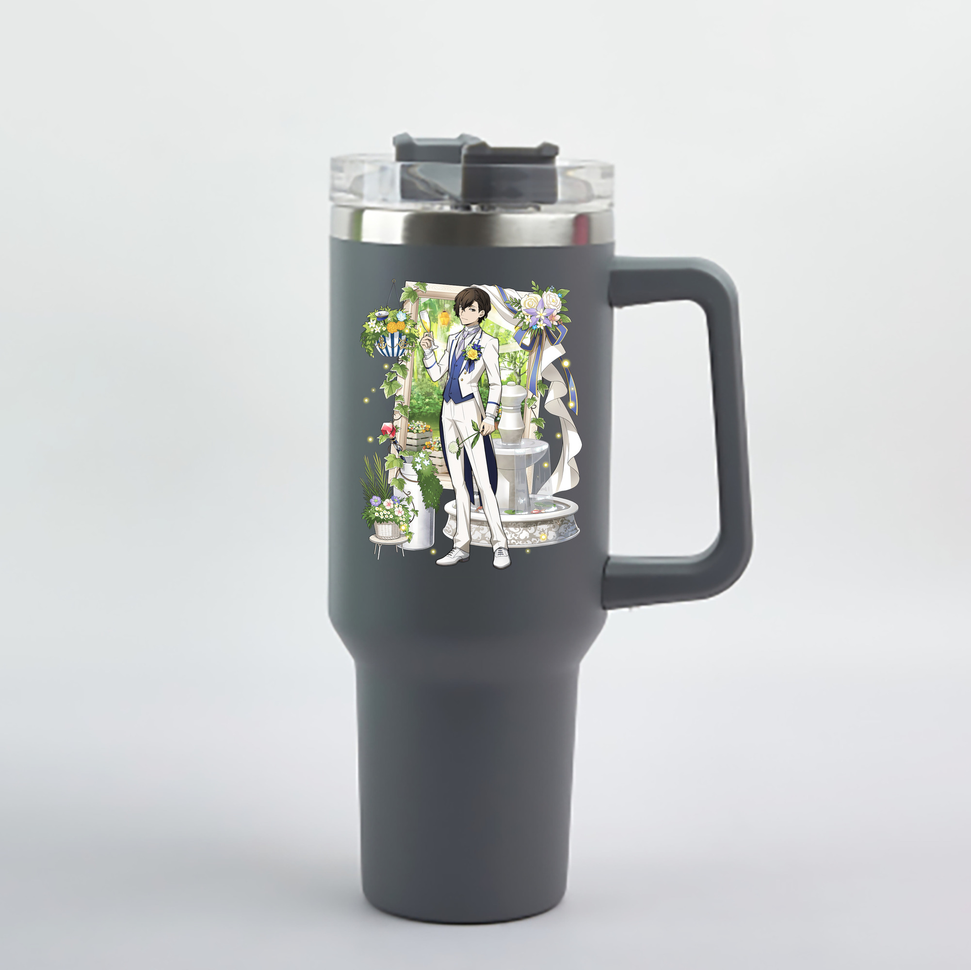 （画像用） 文豪ストレイドッグス Bungo Stray Dogs 1200mL車用タンブラー - クリスタルステッカー（プラスチックストロー付き）