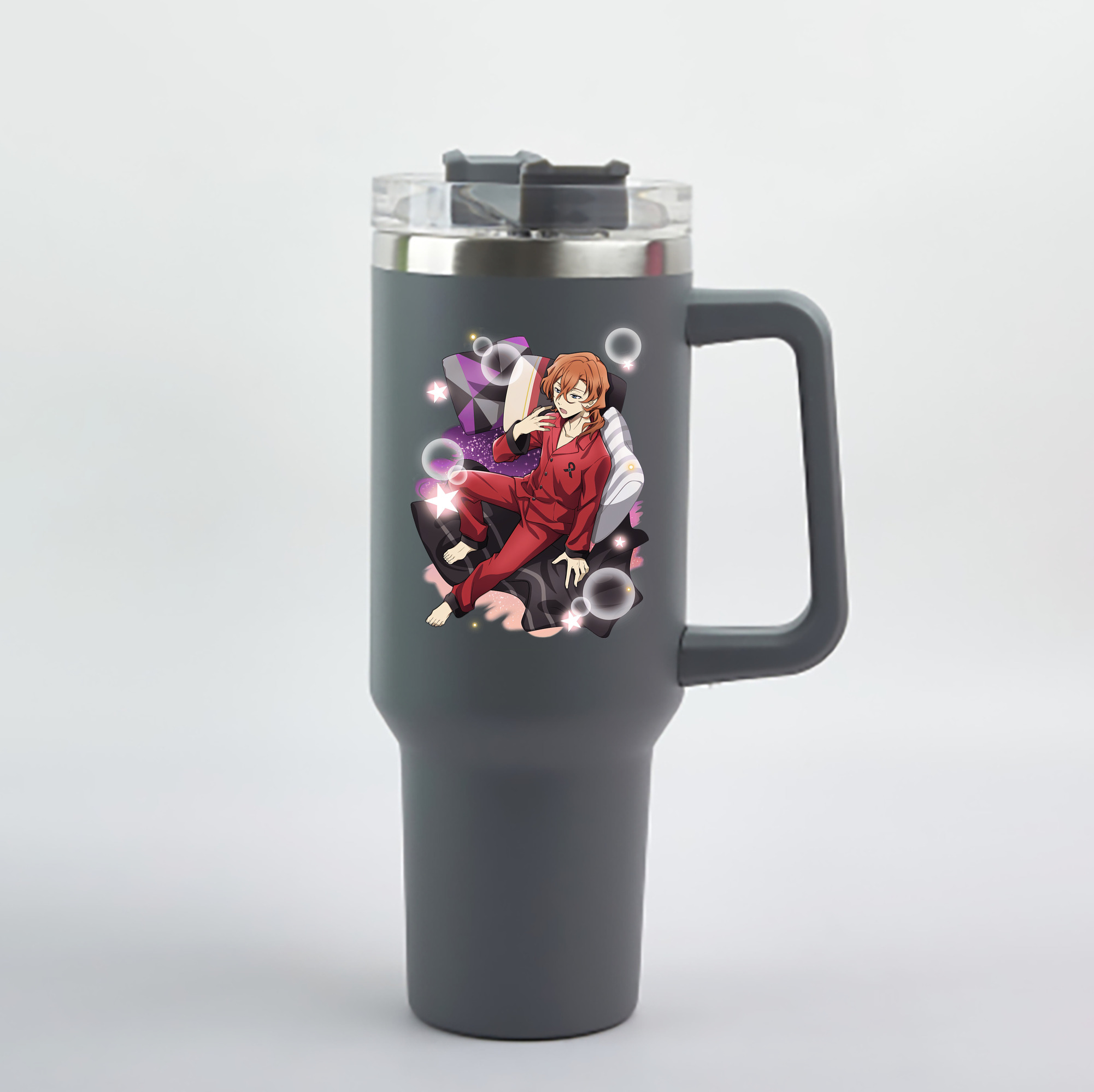 （画像用） 文豪ストレイドッグス Bungo Stray Dogs 1200mL車用タンブラー - クリスタルステッカー（プラスチックストロー付き）