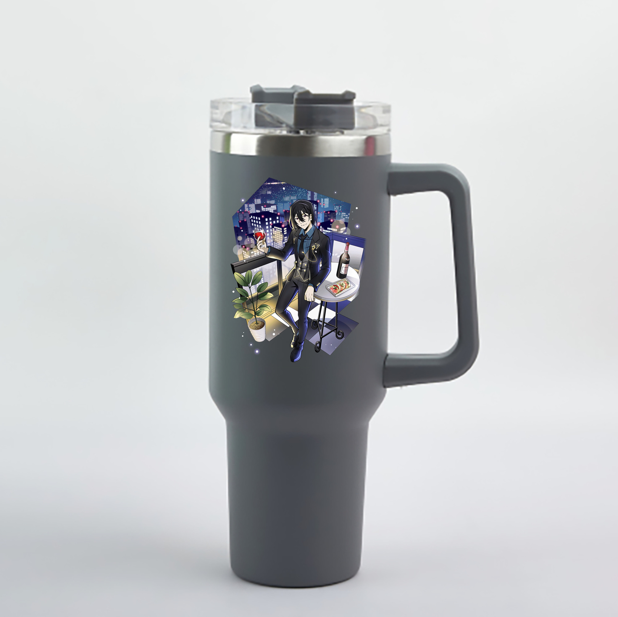 （画像用） 文豪ストレイドッグス Bungo Stray Dogs 1200mL車用タンブラー - クリスタルステッカー（プラスチックストロー付き）