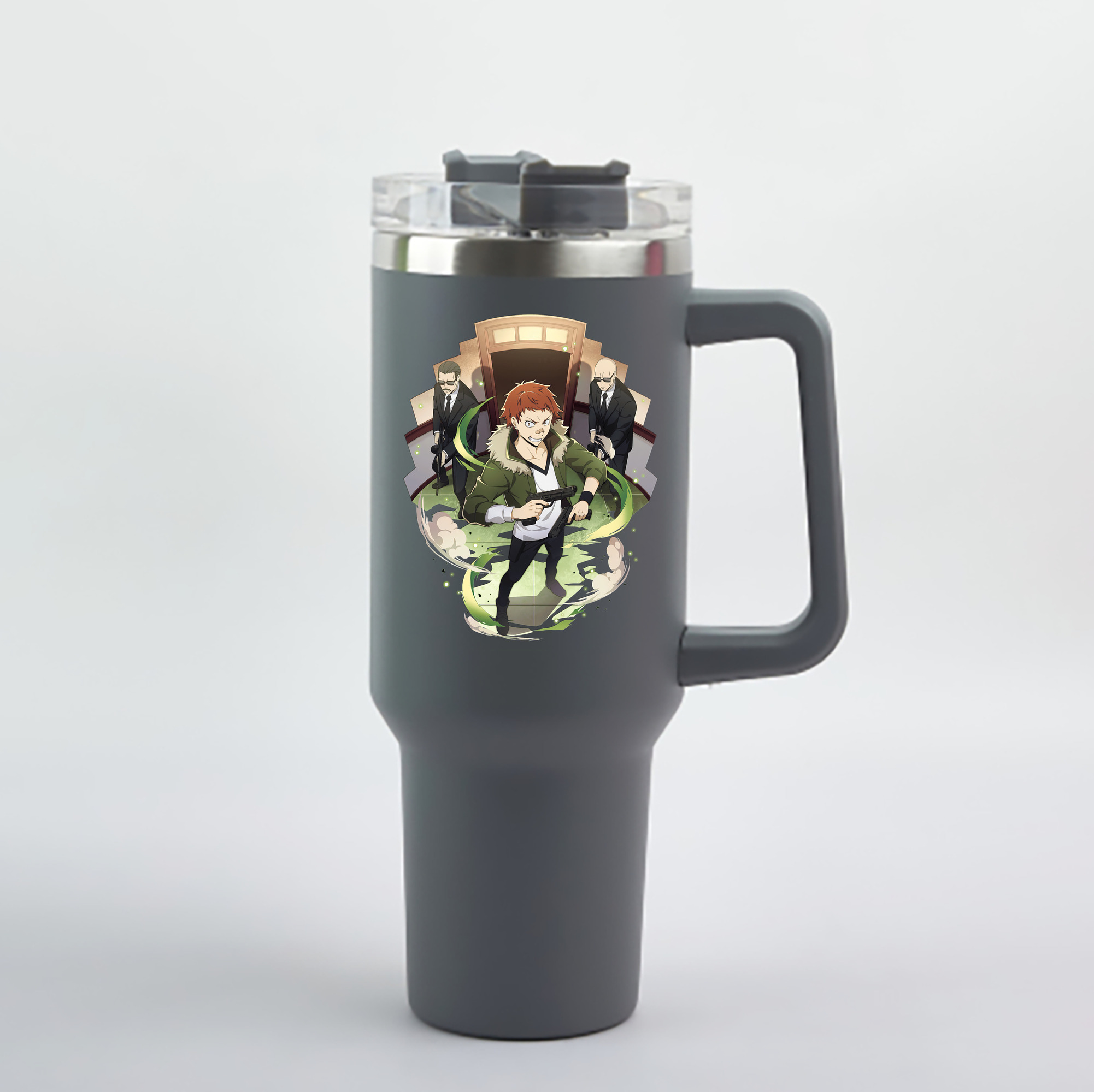 （画像用） 文豪ストレイドッグス Bungo Stray Dogs 1200mL車用タンブラー - クリスタルステッカー（プラスチックストロー付き）