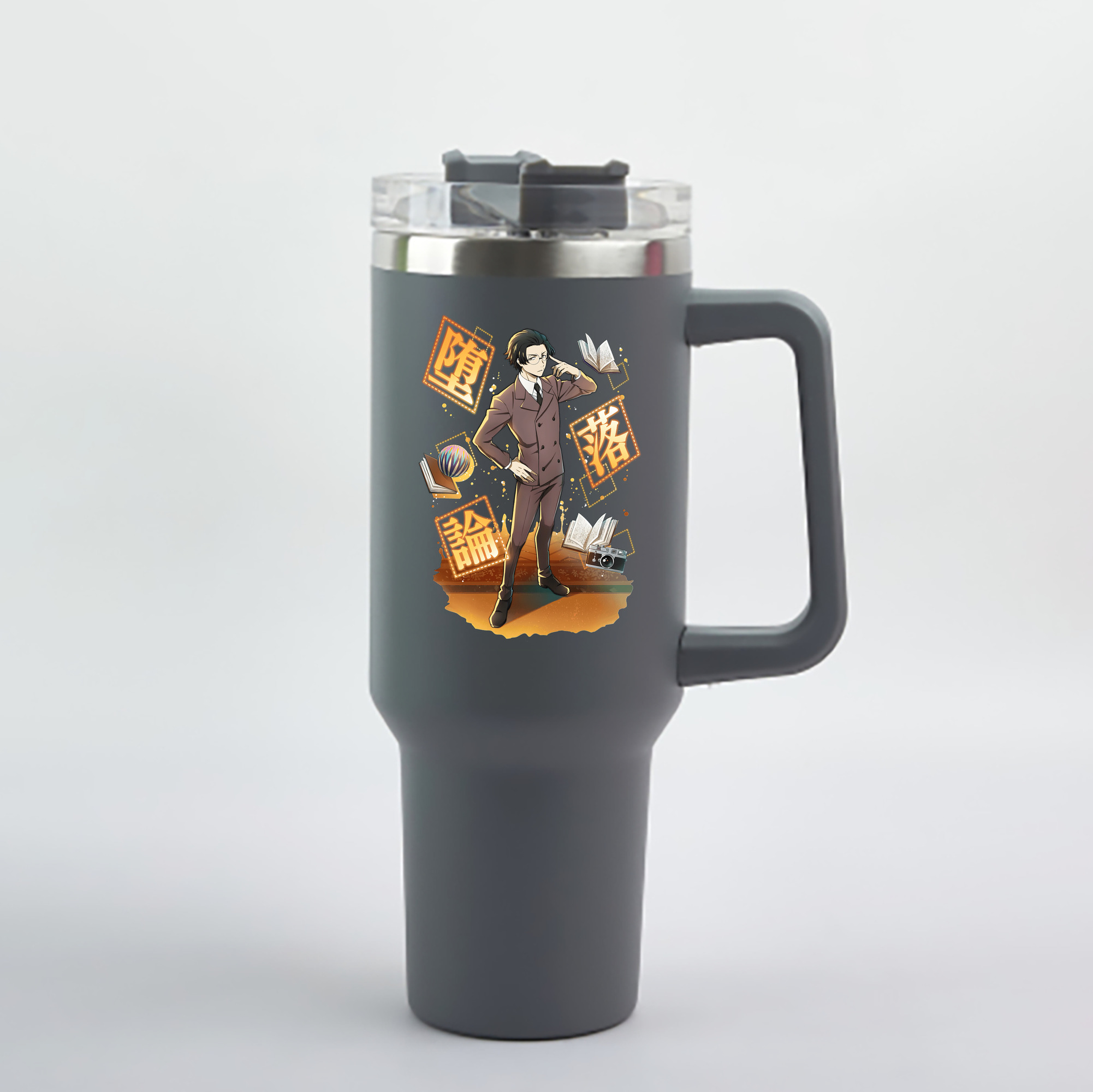 （画像用） 文豪ストレイドッグス Bungo Stray Dogs 1200mL車用タンブラー - クリスタルステッカー（プラスチックストロー付き）