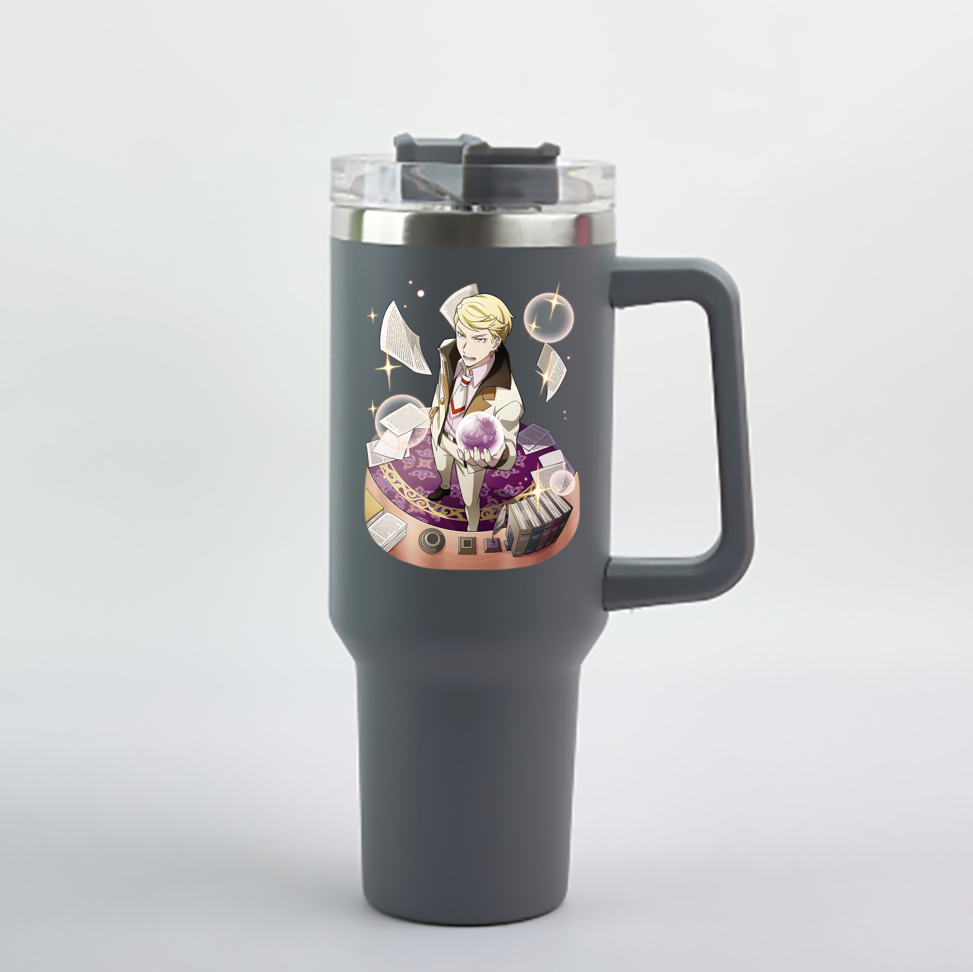 （画像用） 文豪ストレイドッグス Bungo Stray Dogs 1200mL車用タンブラー - クリスタルステッカー（プラスチックストロー付き）