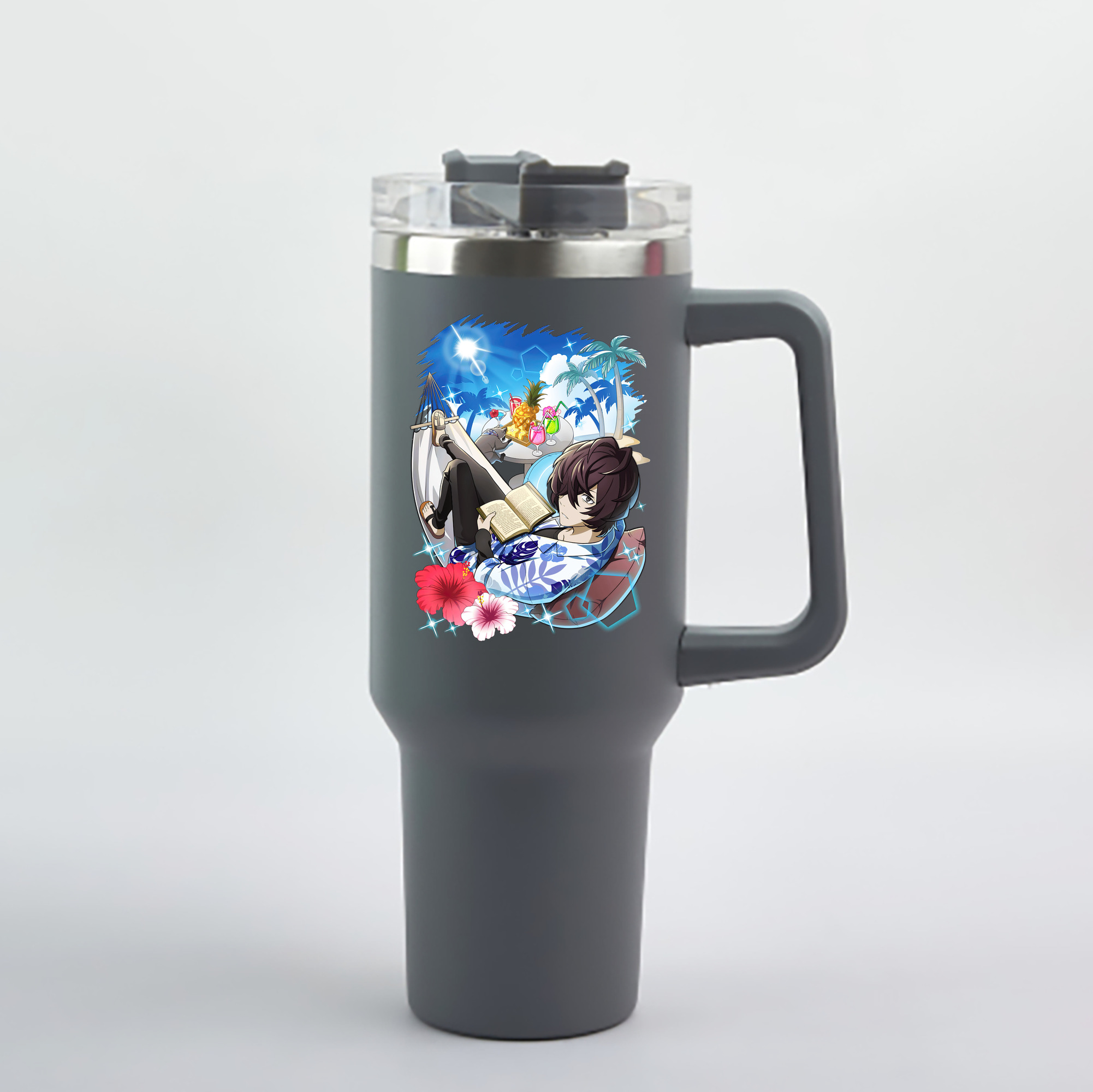 （画像用） 文豪ストレイドッグス Bungo Stray Dogs 1200mL車用タンブラー - クリスタルステッカー（プラスチックストロー付き）