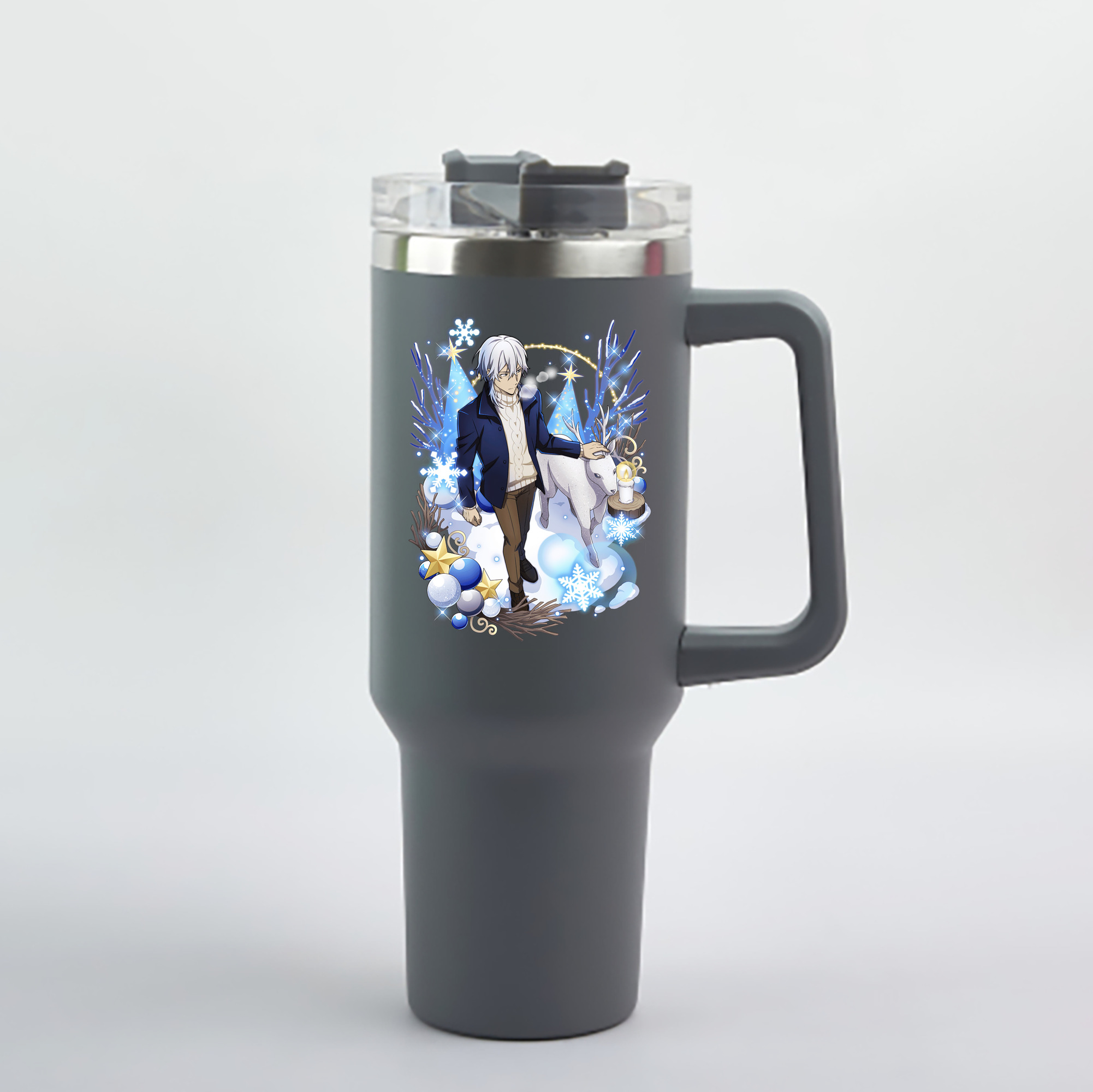（画像用） 文豪ストレイドッグス Bungo Stray Dogs 1200mL車用タンブラー - クリスタルステッカー（プラスチックストロー付き）