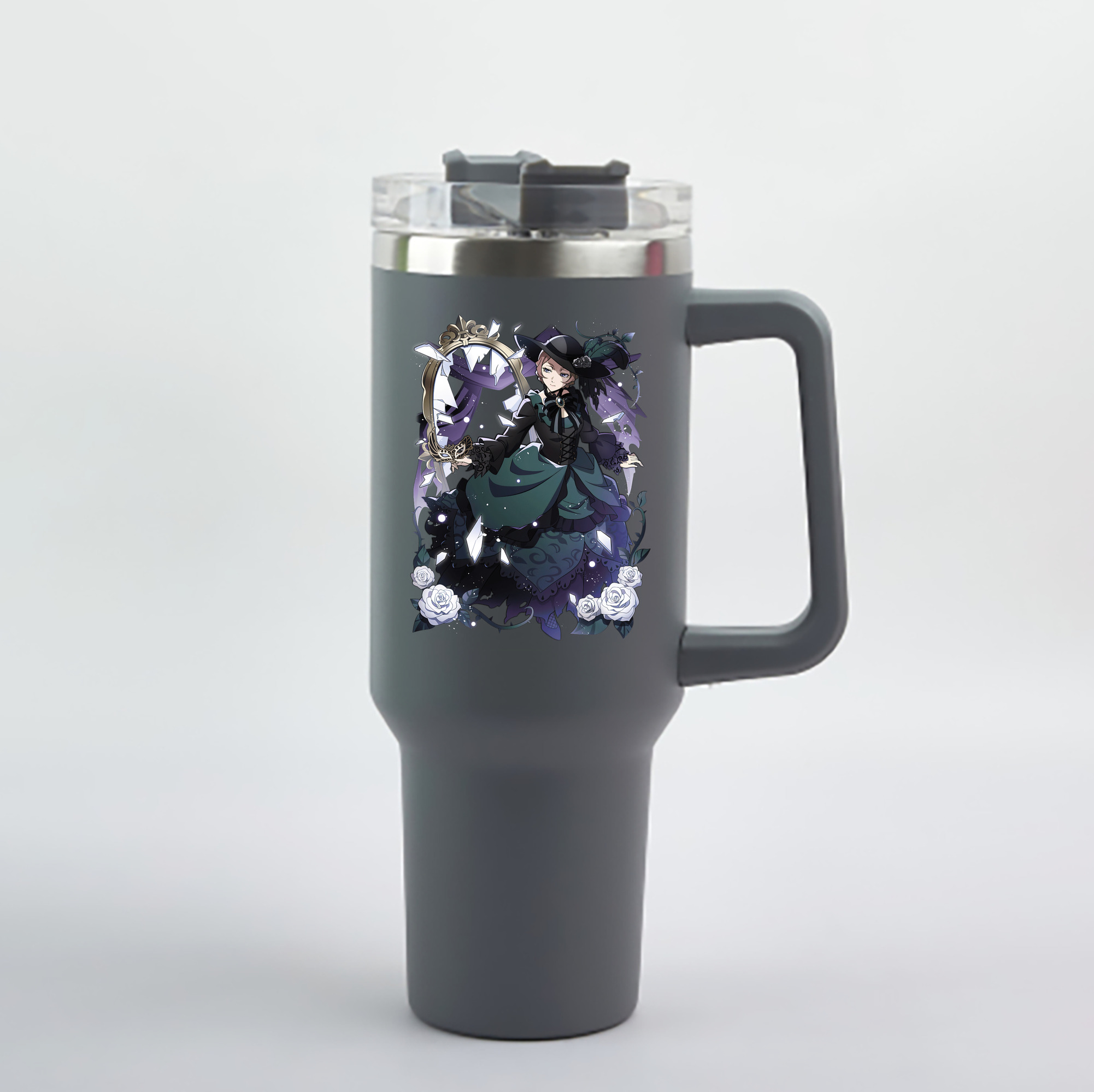 （画像用） 文豪ストレイドッグス Bungo Stray Dogs 1200mL車用タンブラー - クリスタルステッカー（プラスチックストロー付き）